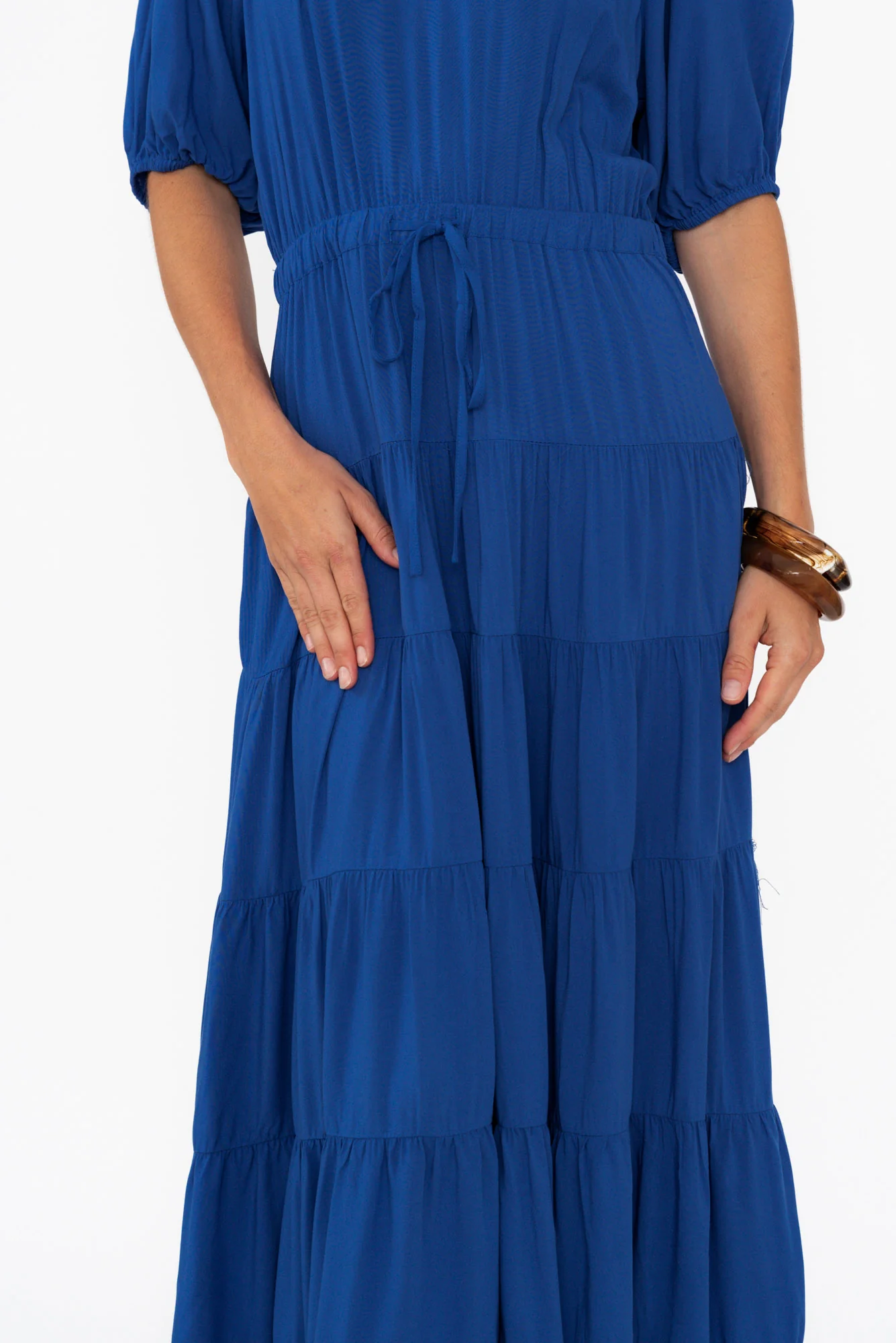 Aleja Cobalt Drawstring Tier Dress