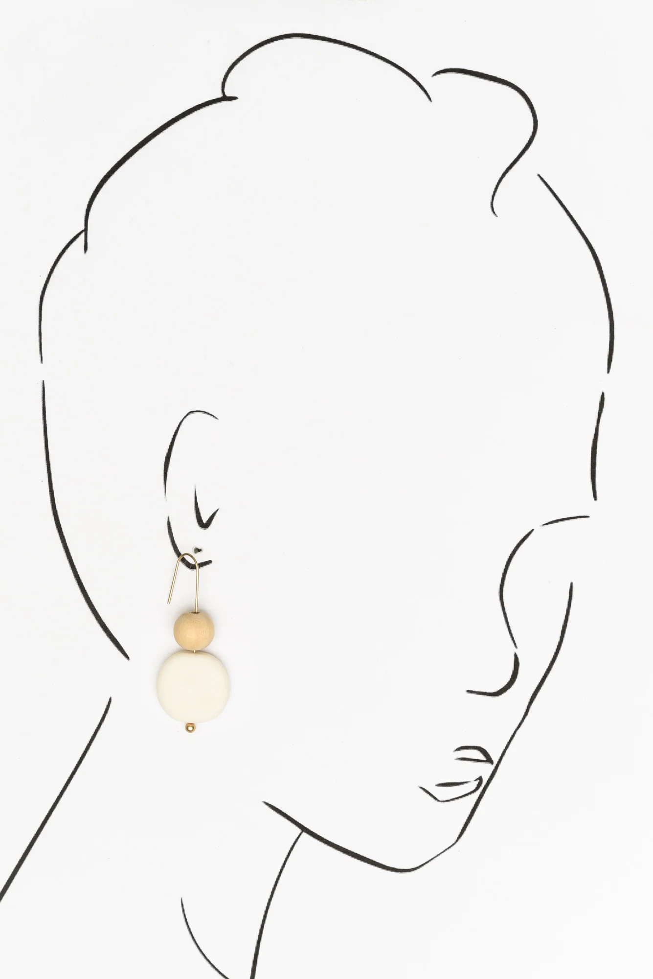 Adalee White Resin Disc Earrings