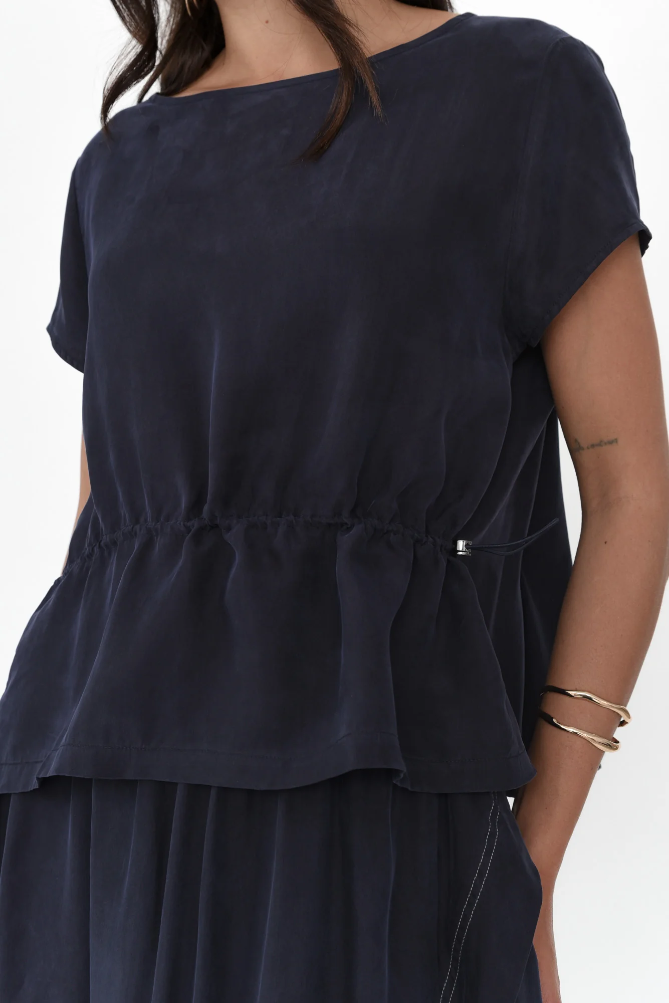 Vault Navy Cupro Reversible Top