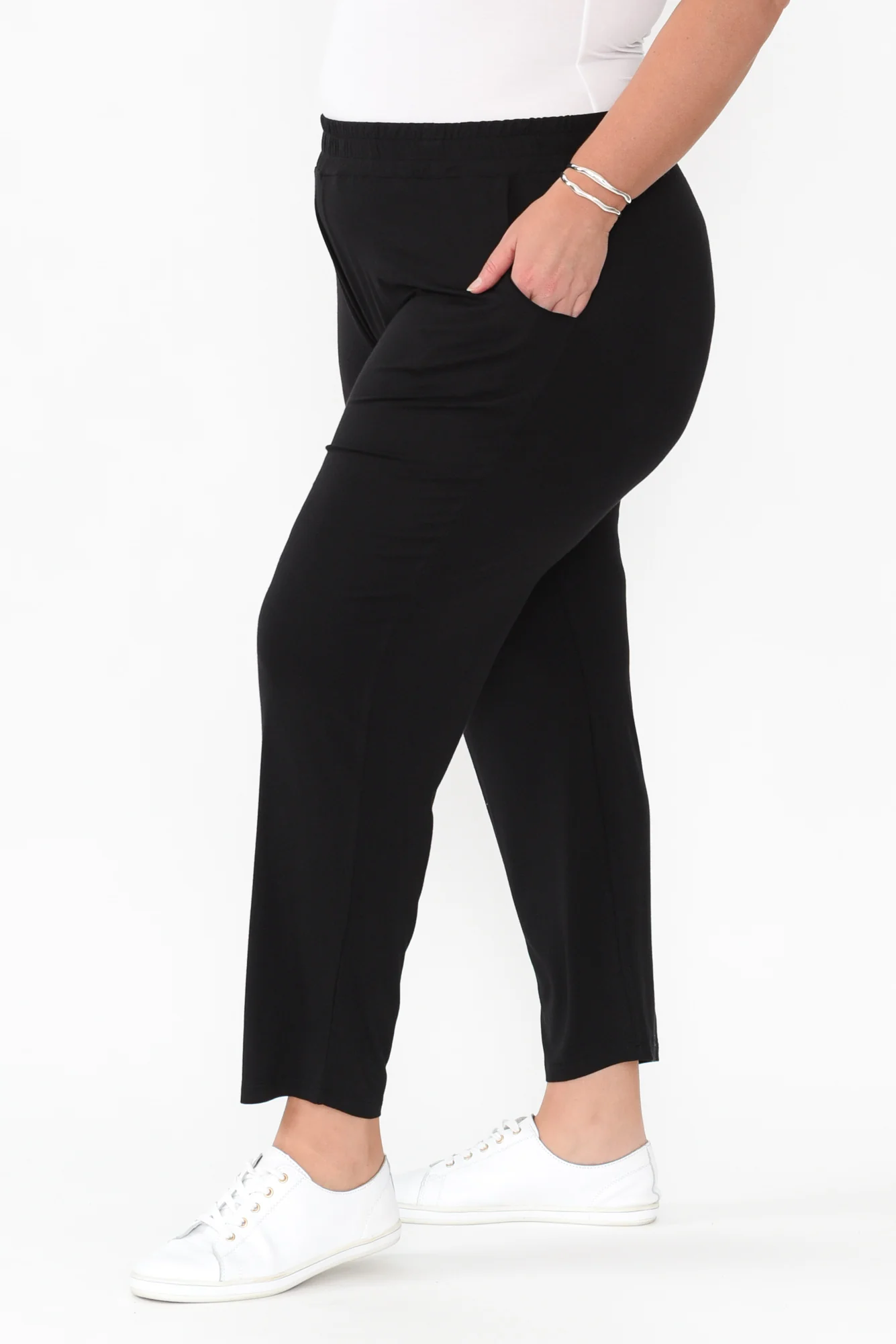 Percy Black Bamboo Pocket Pants