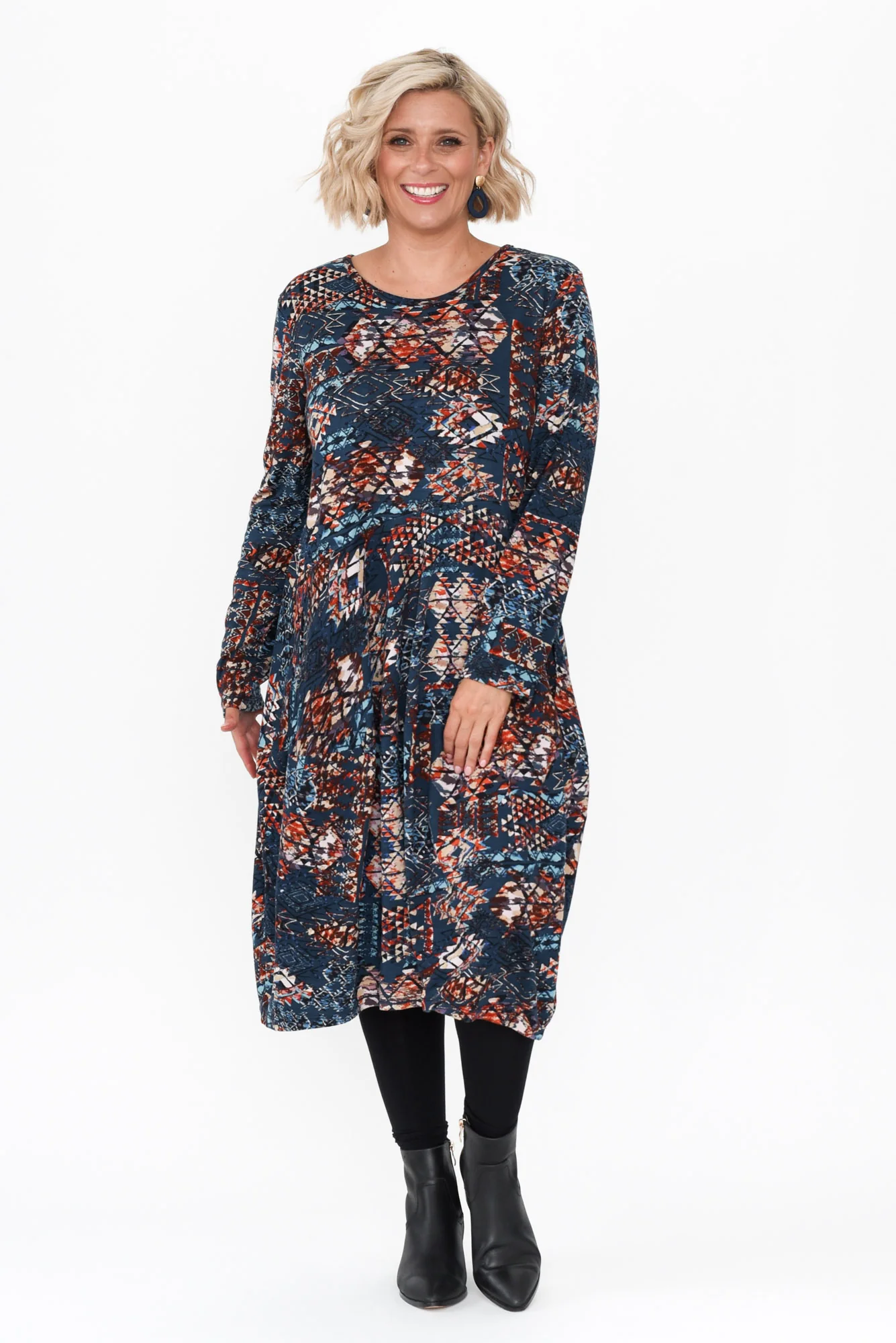 Adiyan Navy Aztec Pocket Dress