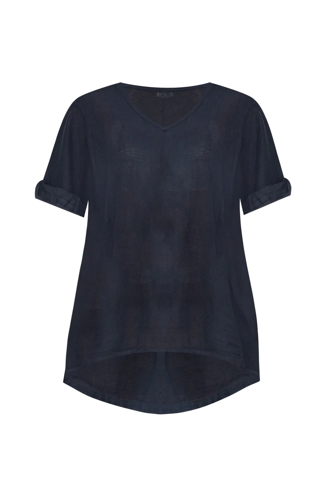 Oversized Anna Navy Linen Tee