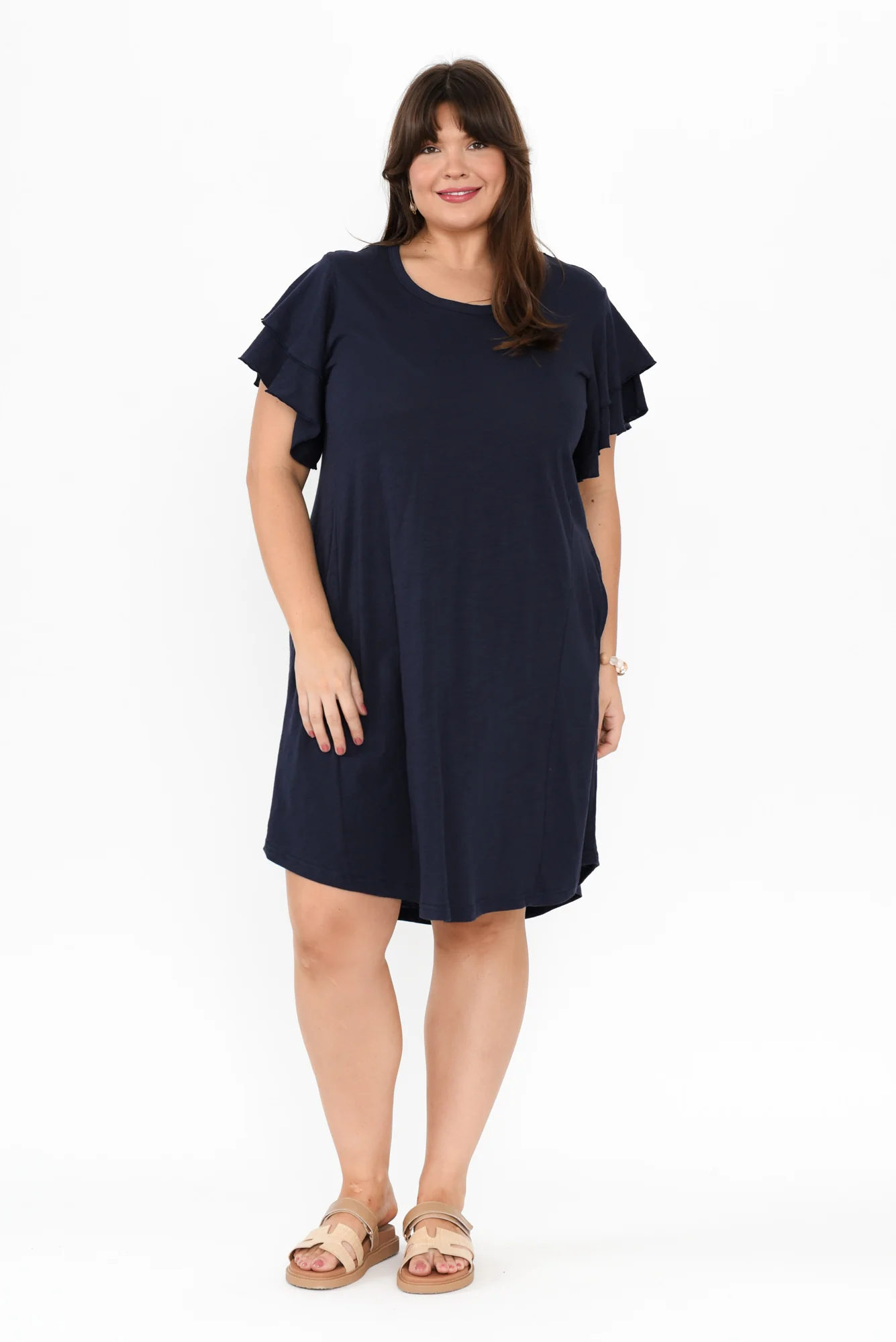 Sydney Navy Cotton Tee Dress