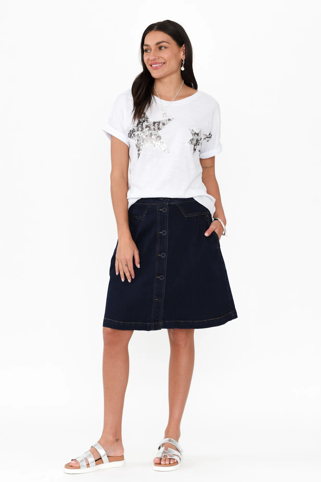 Hailey Silver Star Cotton Tee