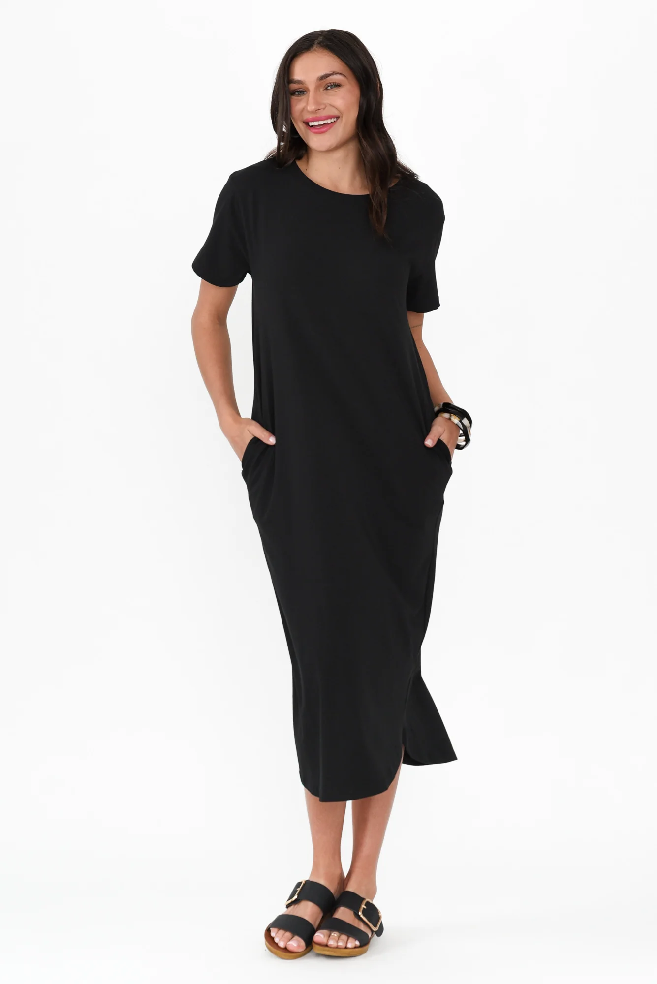 Ottawa Black Cotton Tee Dress