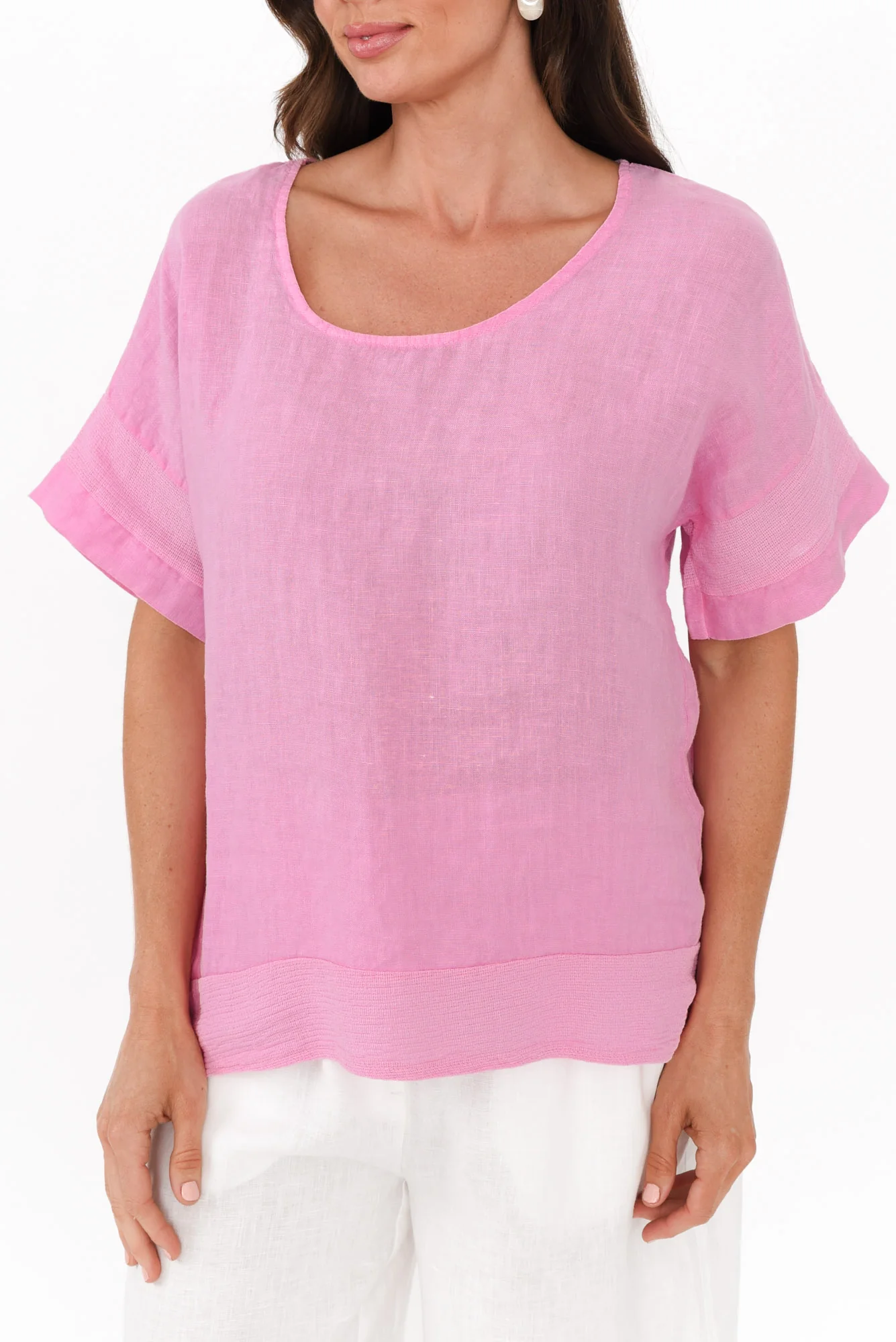 Kaya Pink Linen Top