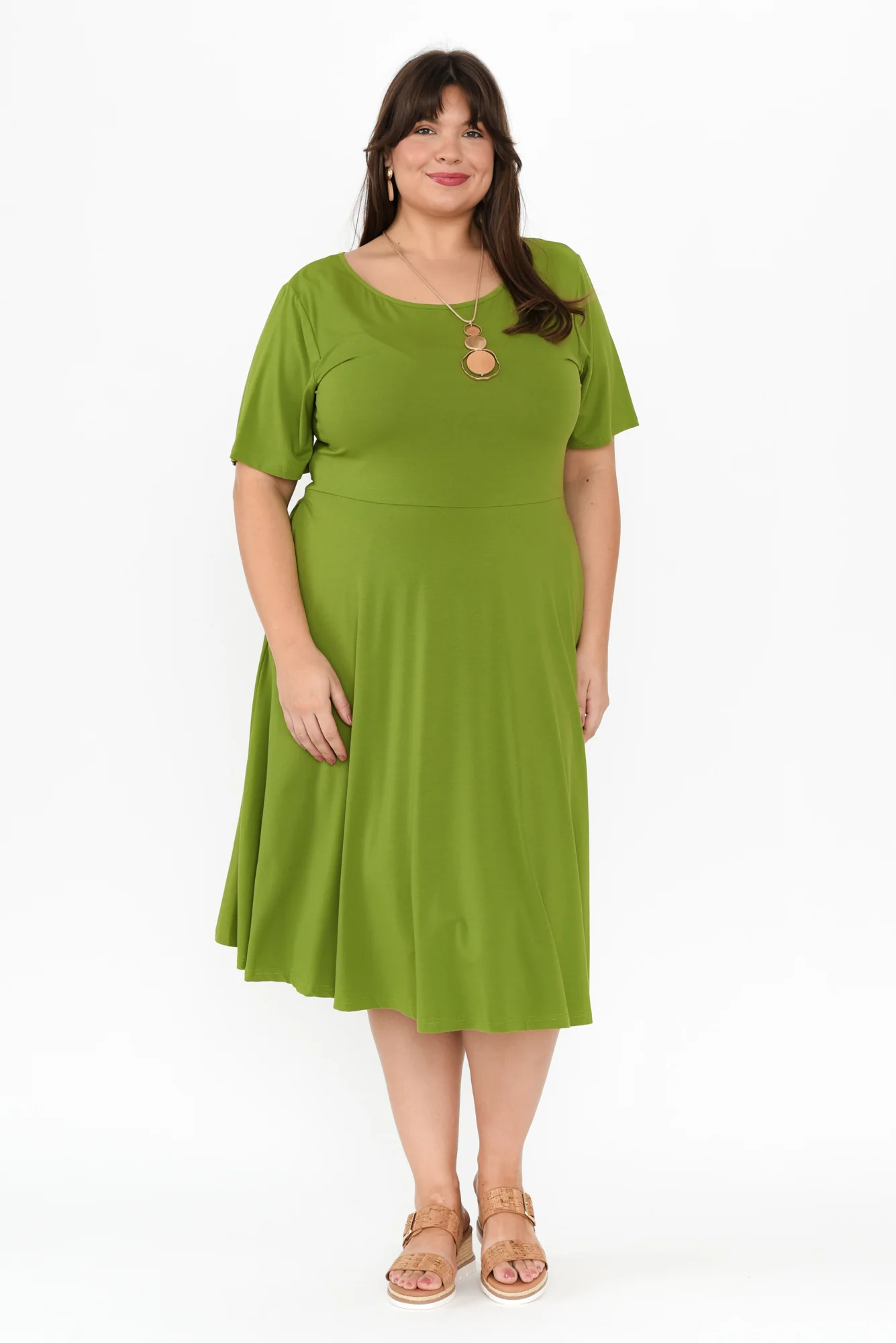 Jasmine Green Bamboo Pocket Dress