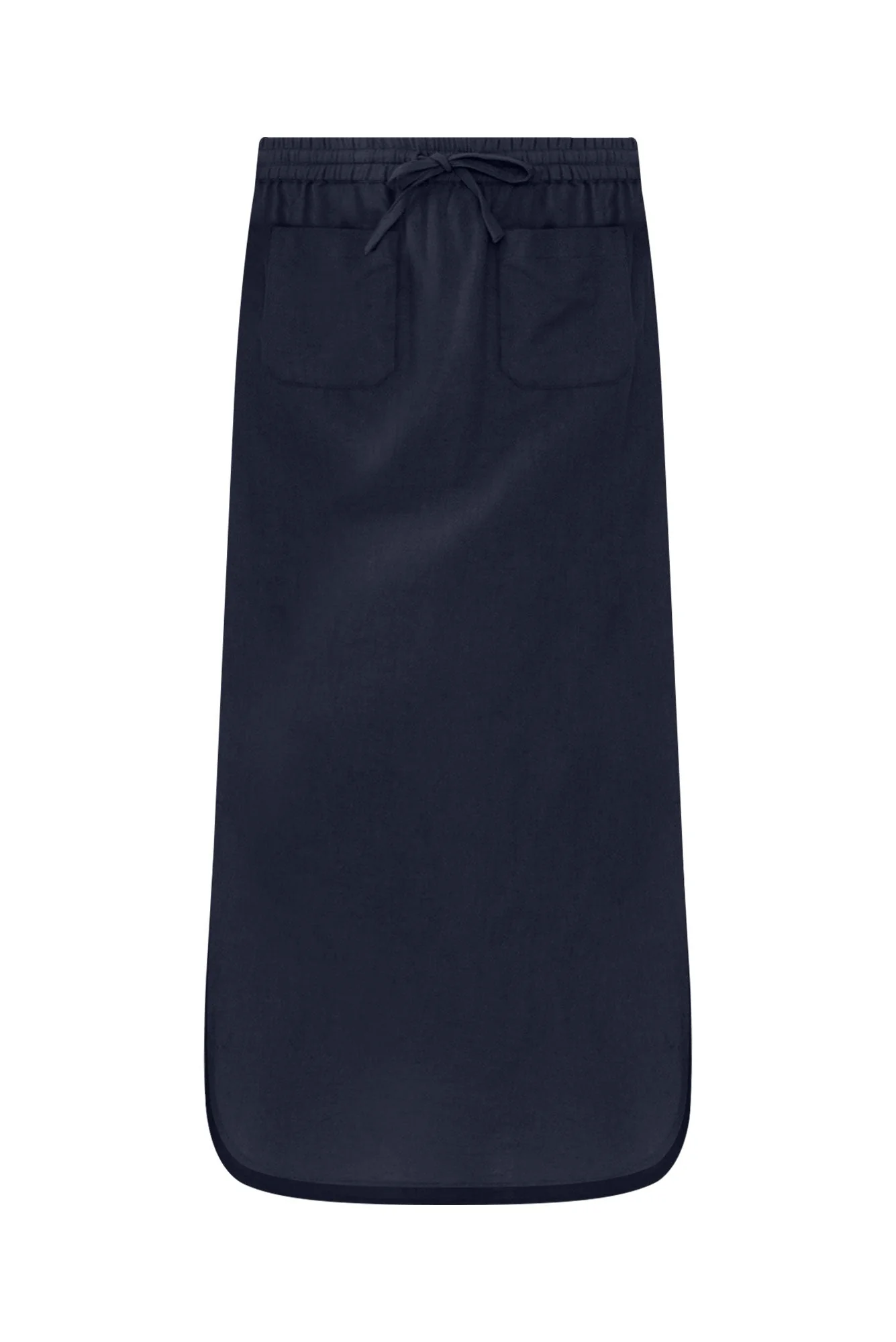 Ember Navy Cotton Blend Drawstring Skirt