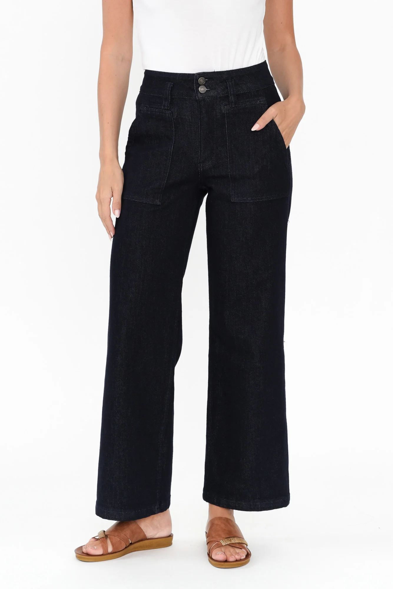 Orwell Dark Blue Wide Leg Jeans