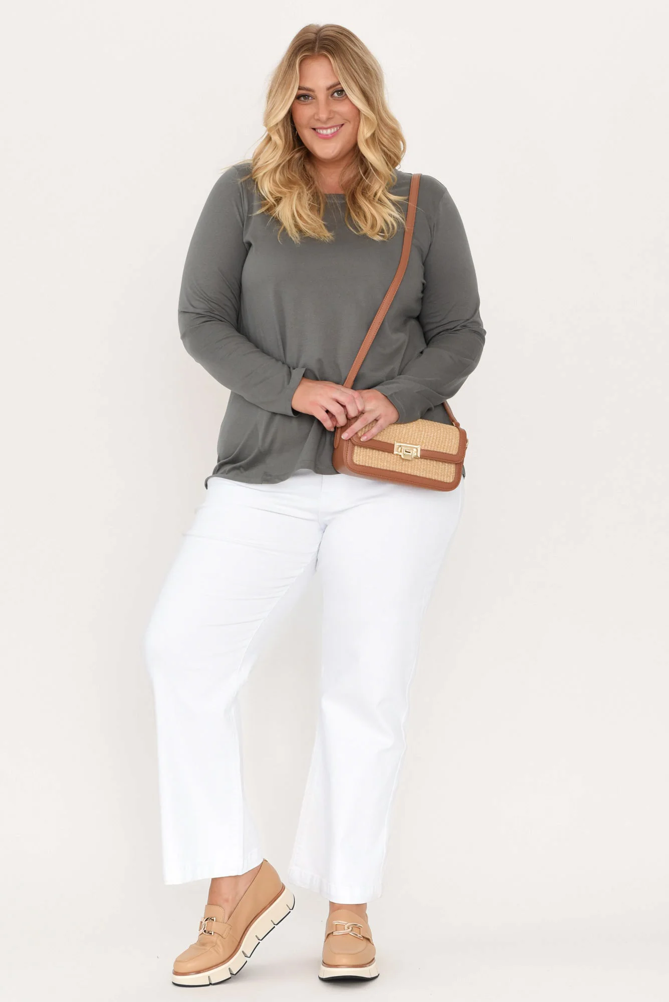 Retro White Wide Leg Jeans