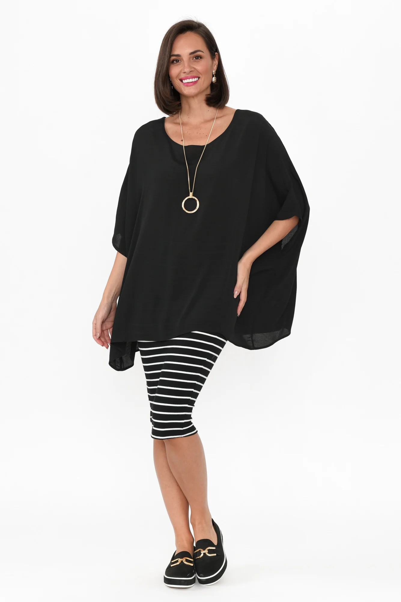 Mali Black Drape Top