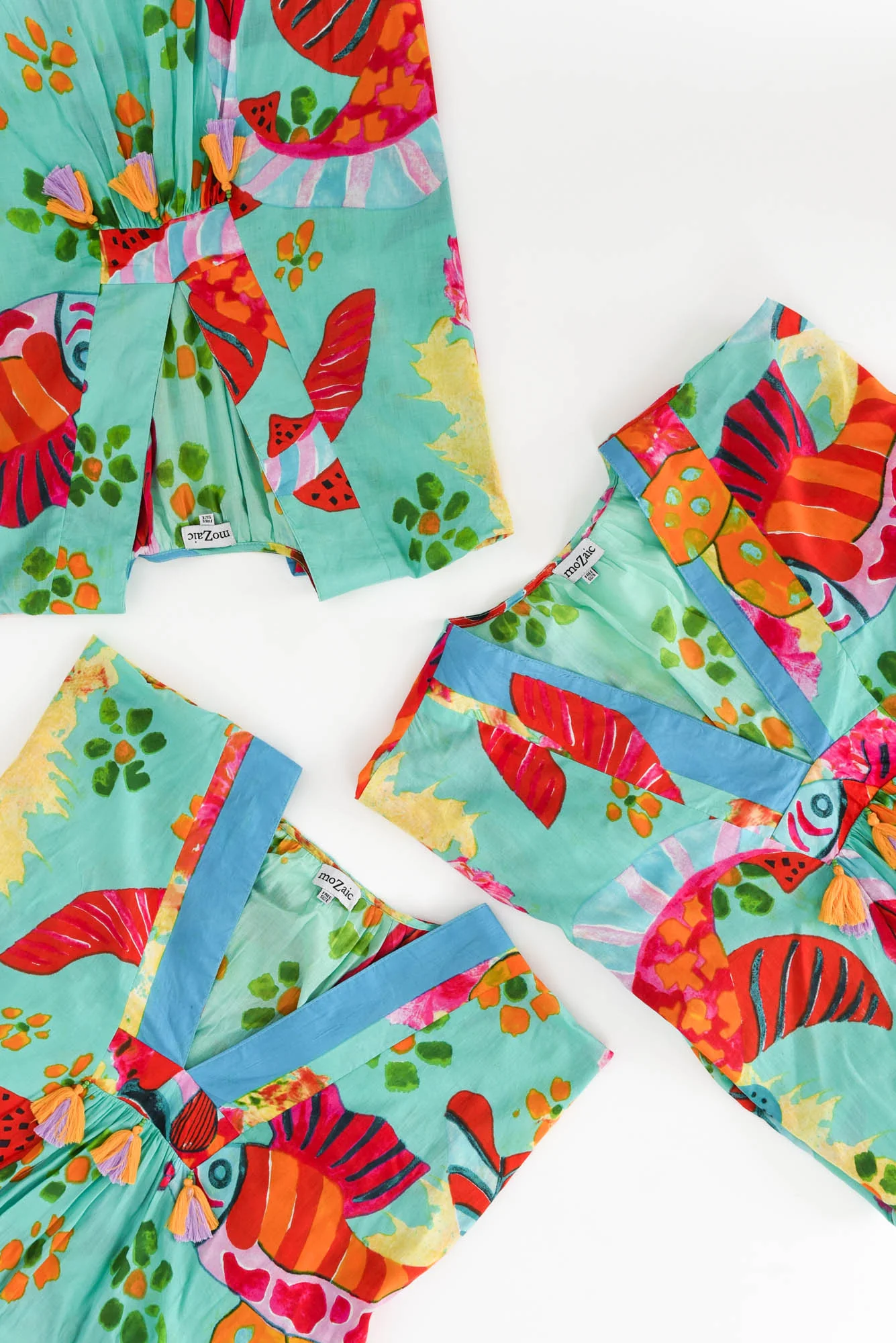 Tiwi Teal Sea Cotton Kaftan