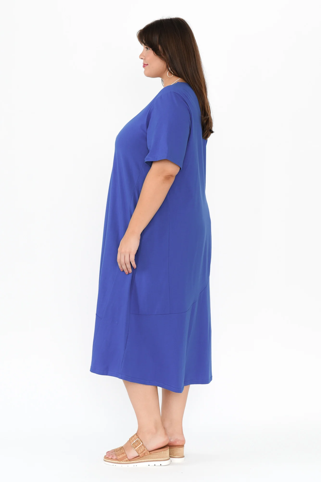 Bronte Cobalt Cotton Tee Dress