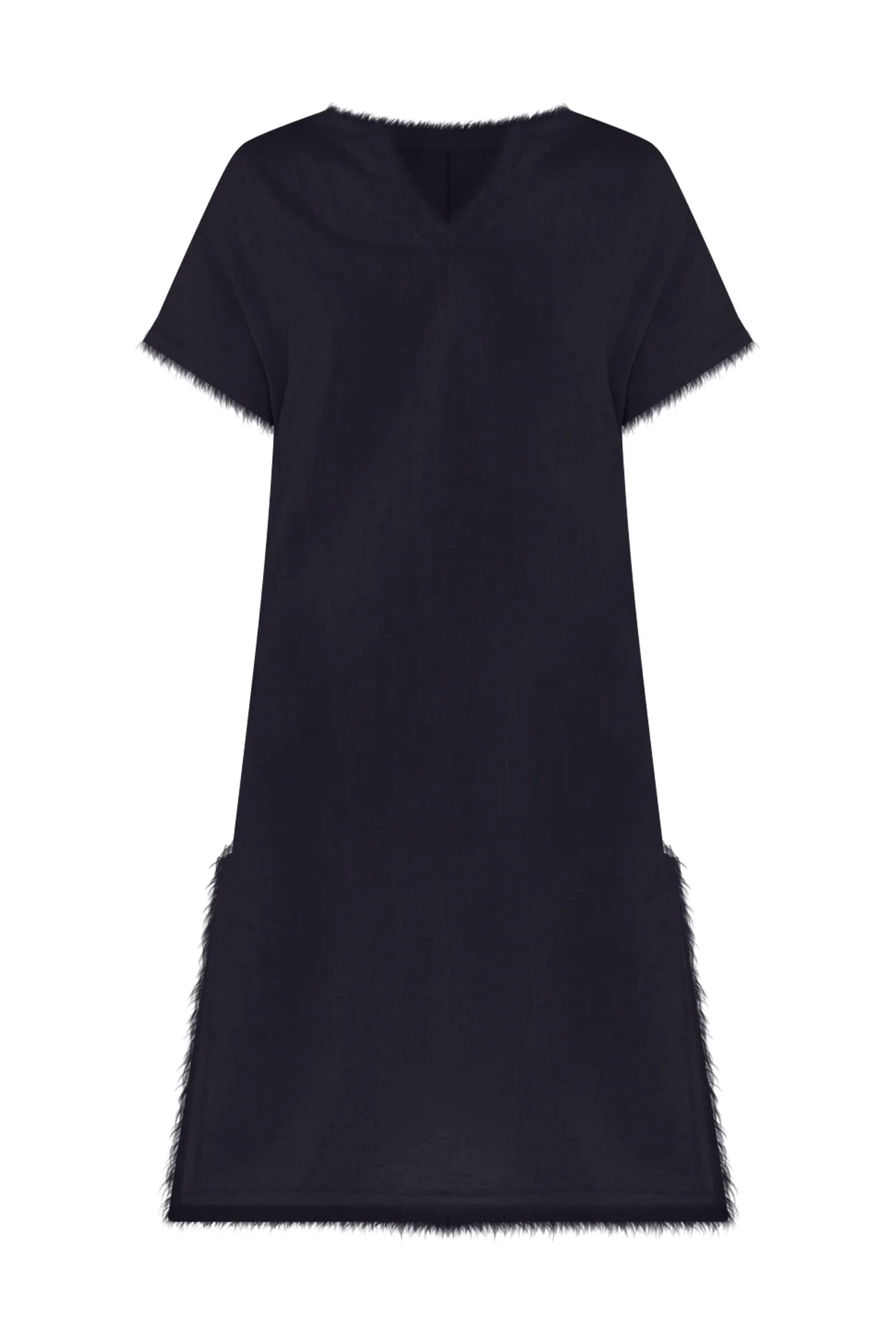 Darlene Navy Linen Blend Dress