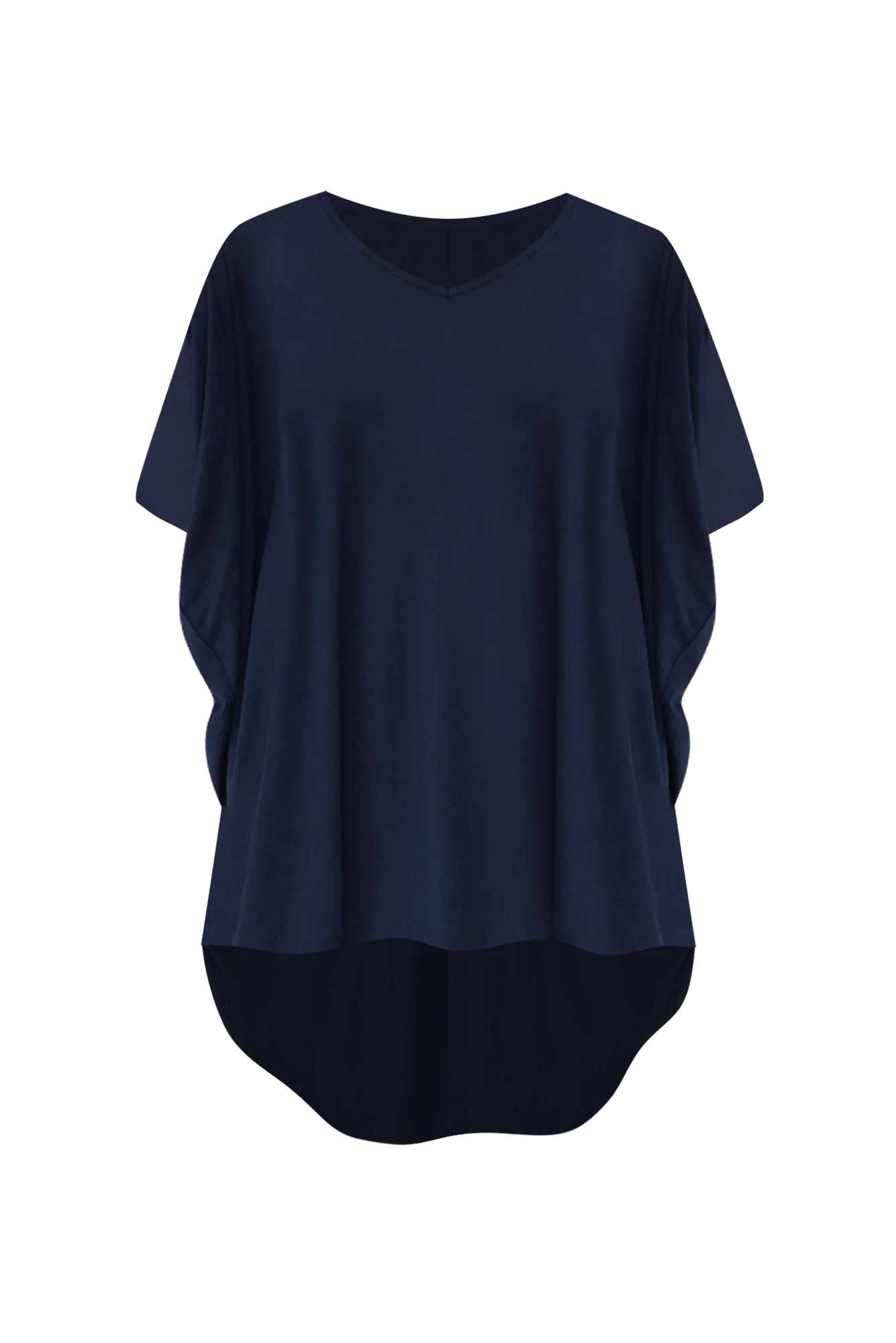 Emory Navy Bamboo Hi Lo Batwing Top