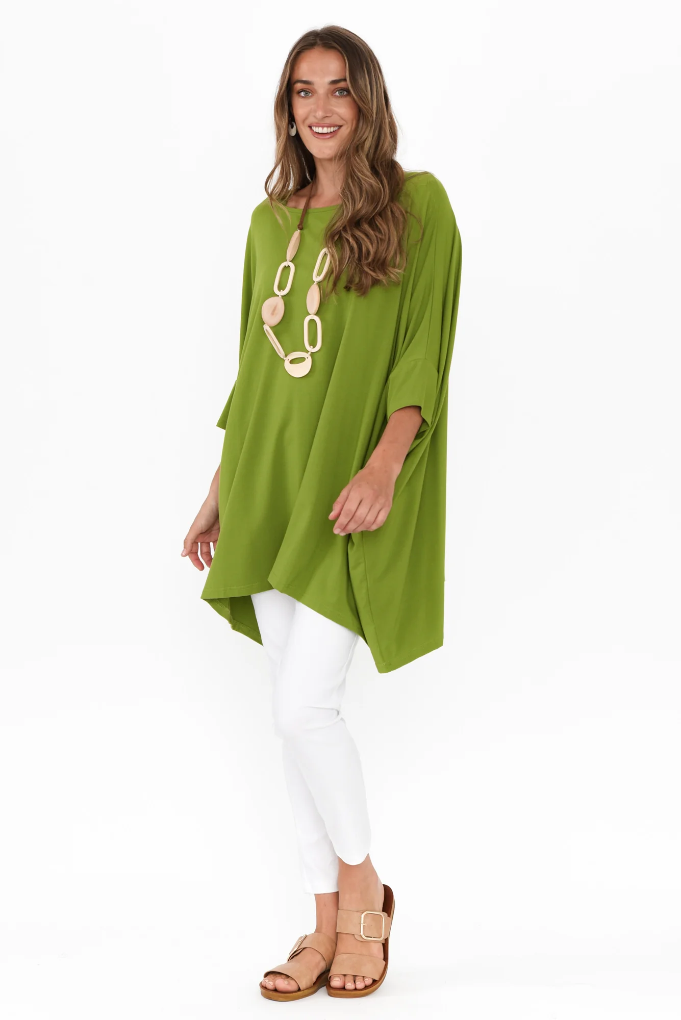 Kelsier Green Bamboo Batwing Top