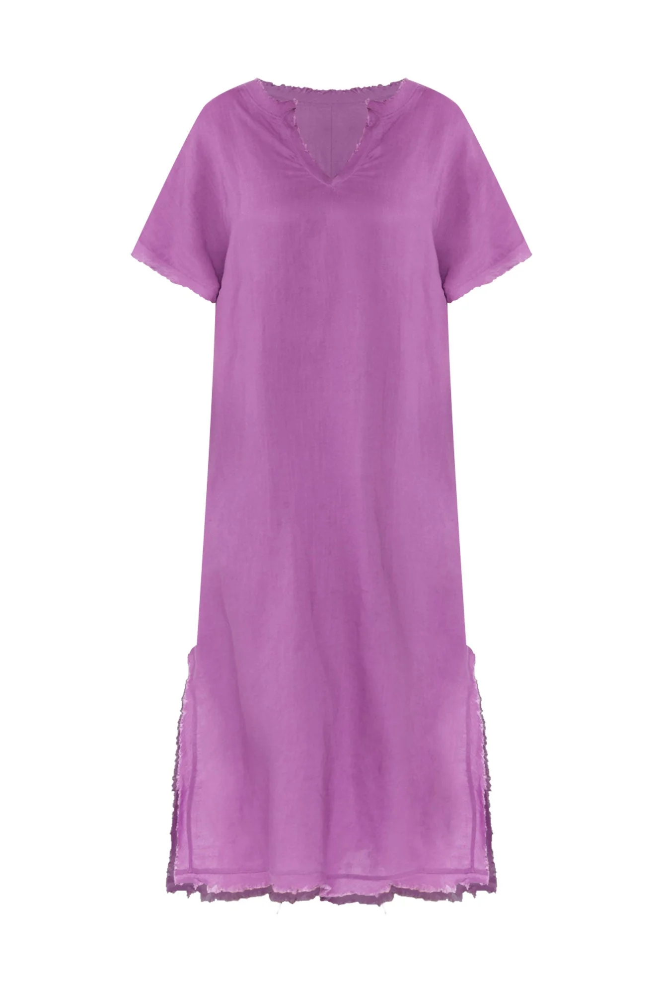 Darlene Purple Linen Blend Dress