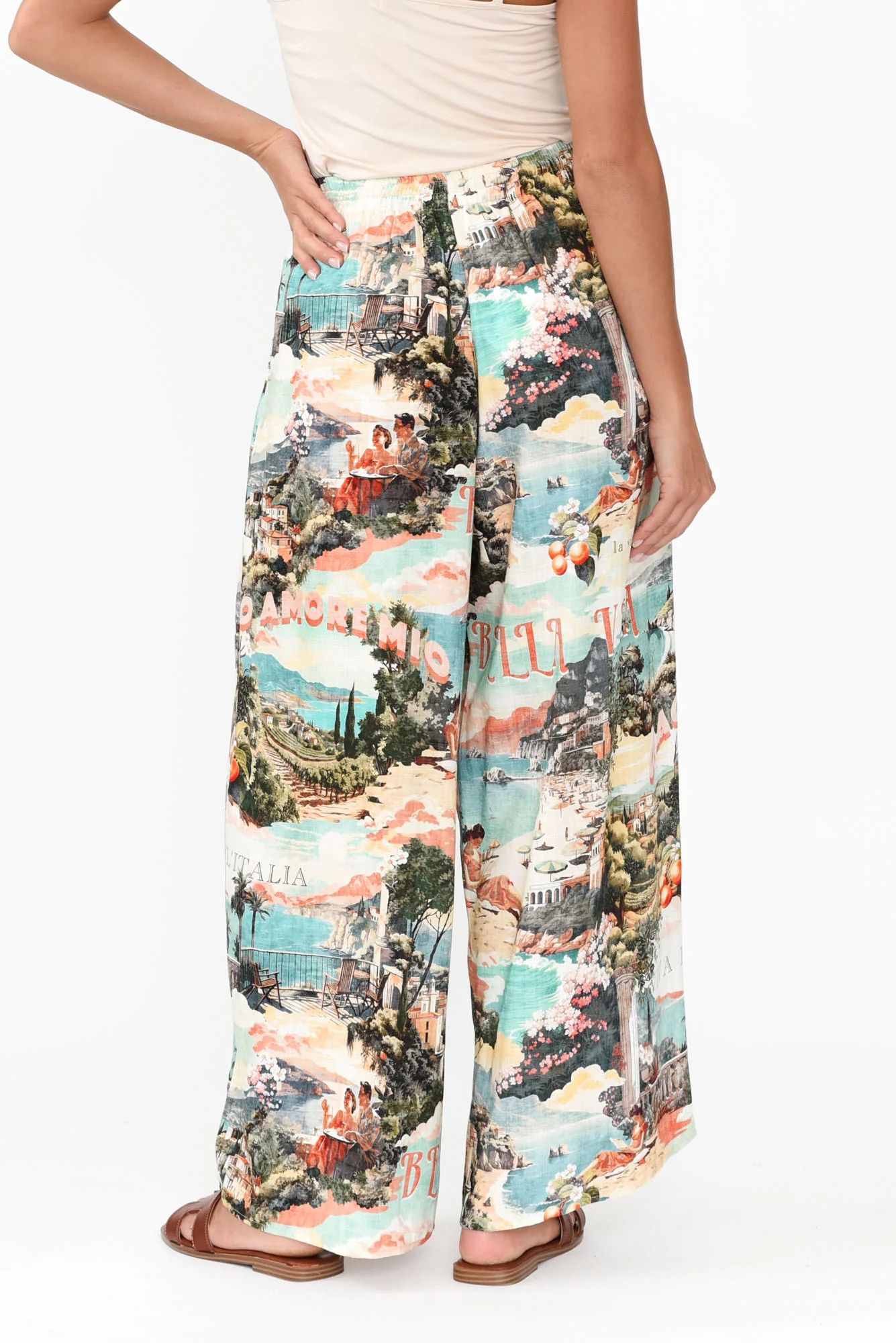 Julius Blue Island Linen Blend Pants