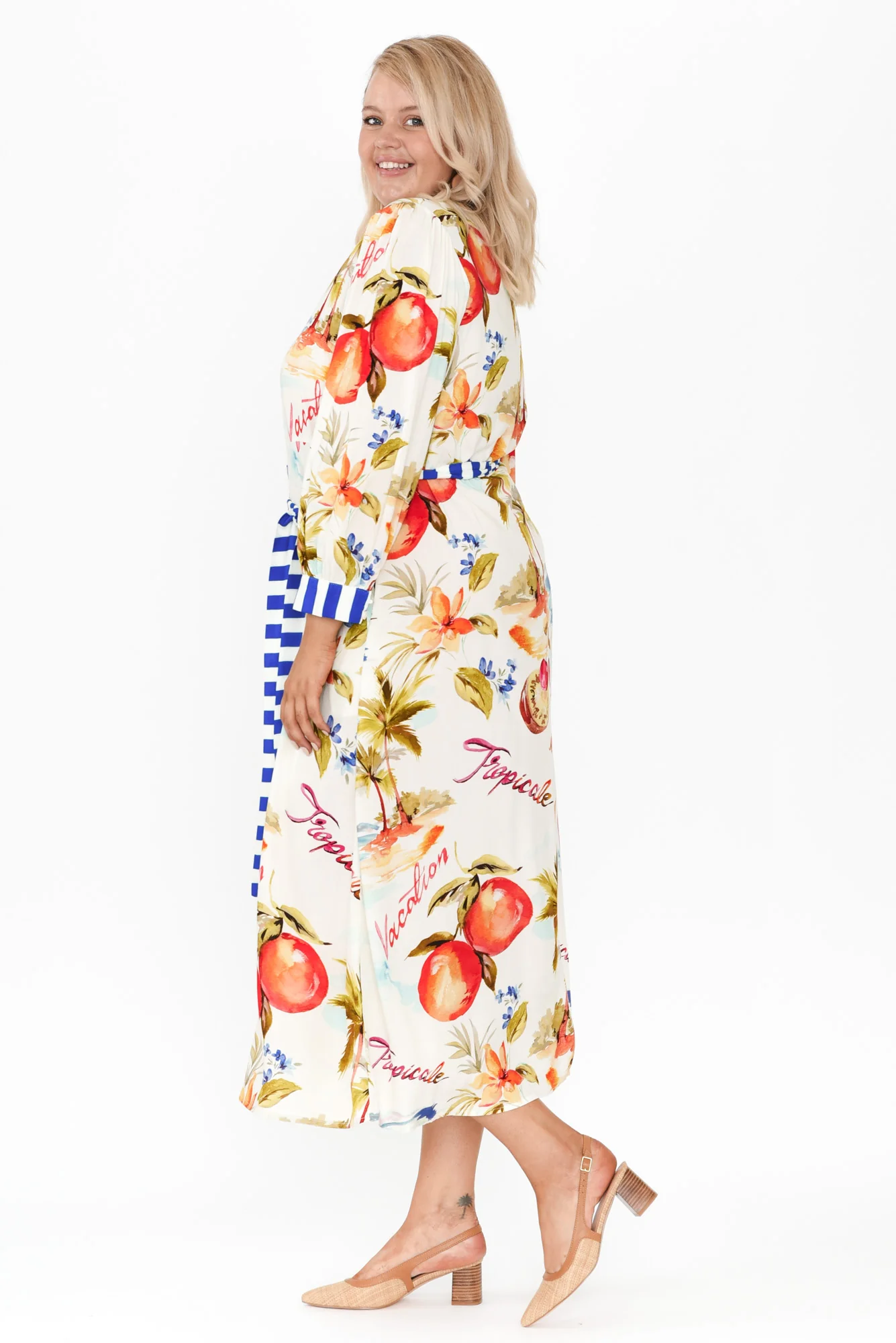 Sennia White Tropical Tie Dress