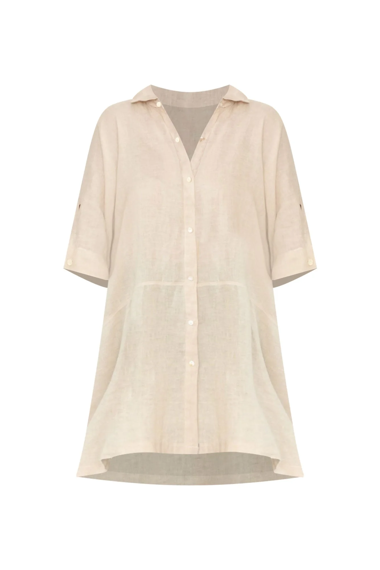 McKenna Beige Linen Button Tunic