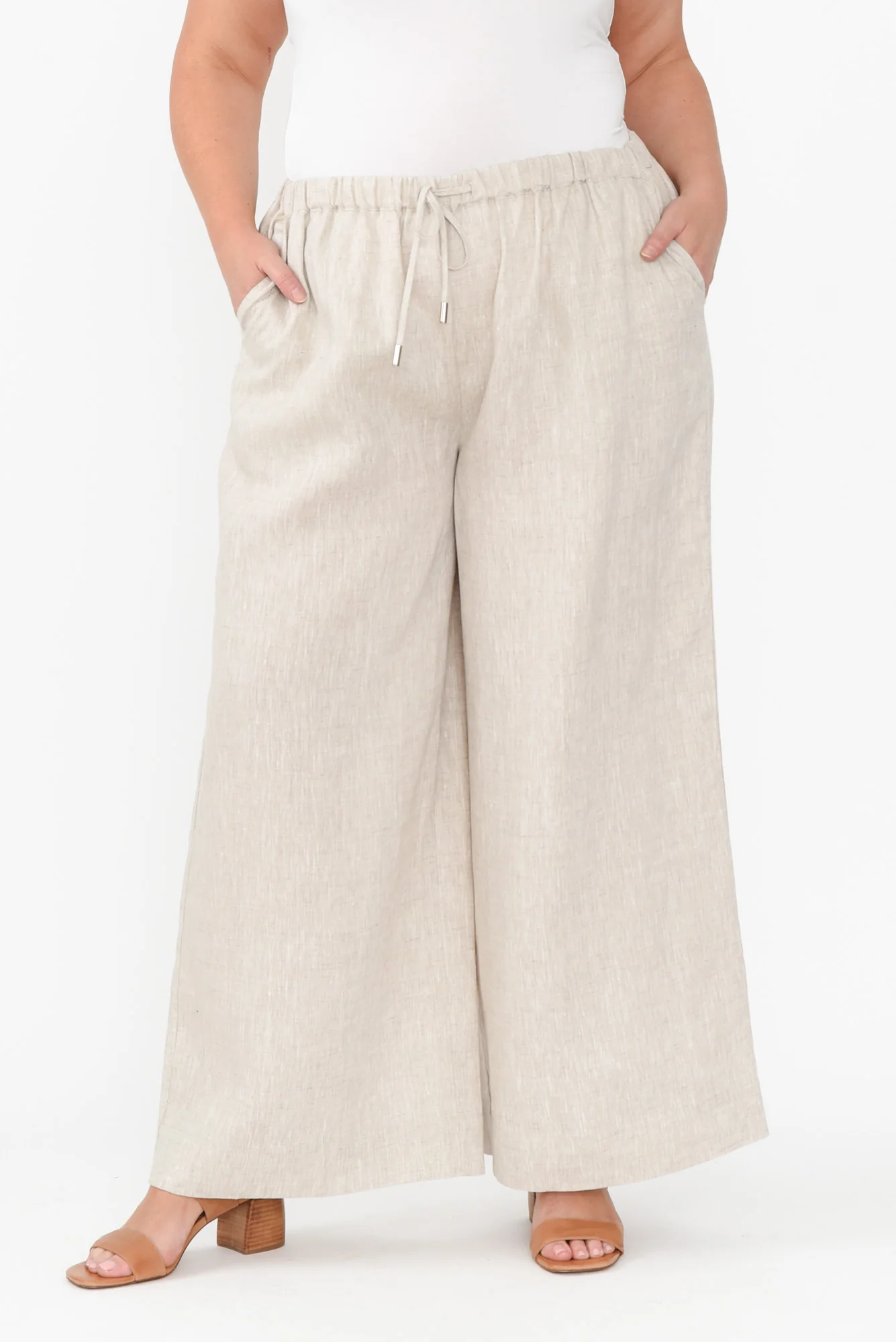 Jimmie Natural Linen Tie Pants