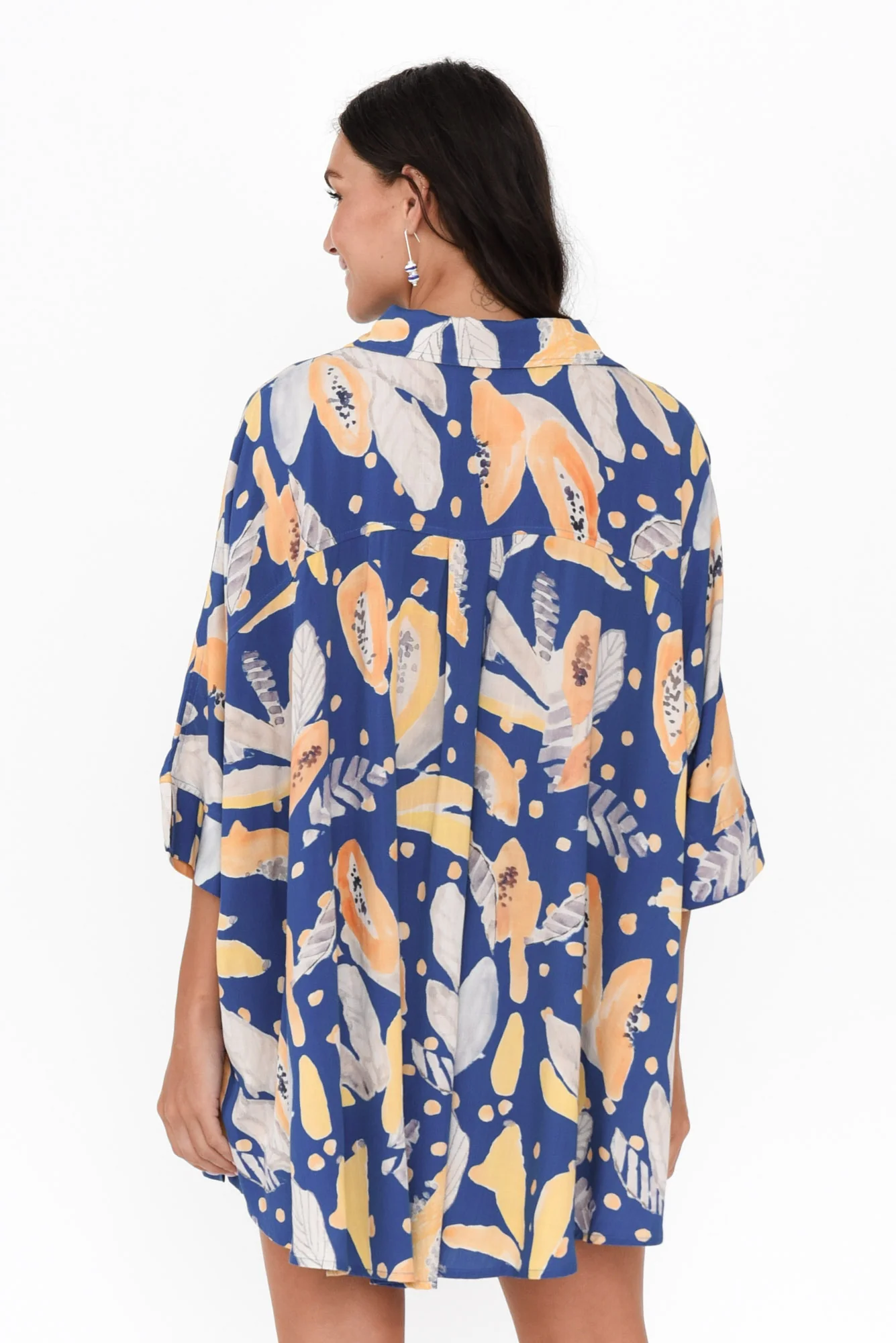 Calisa Blue Fruity Collared Shirt