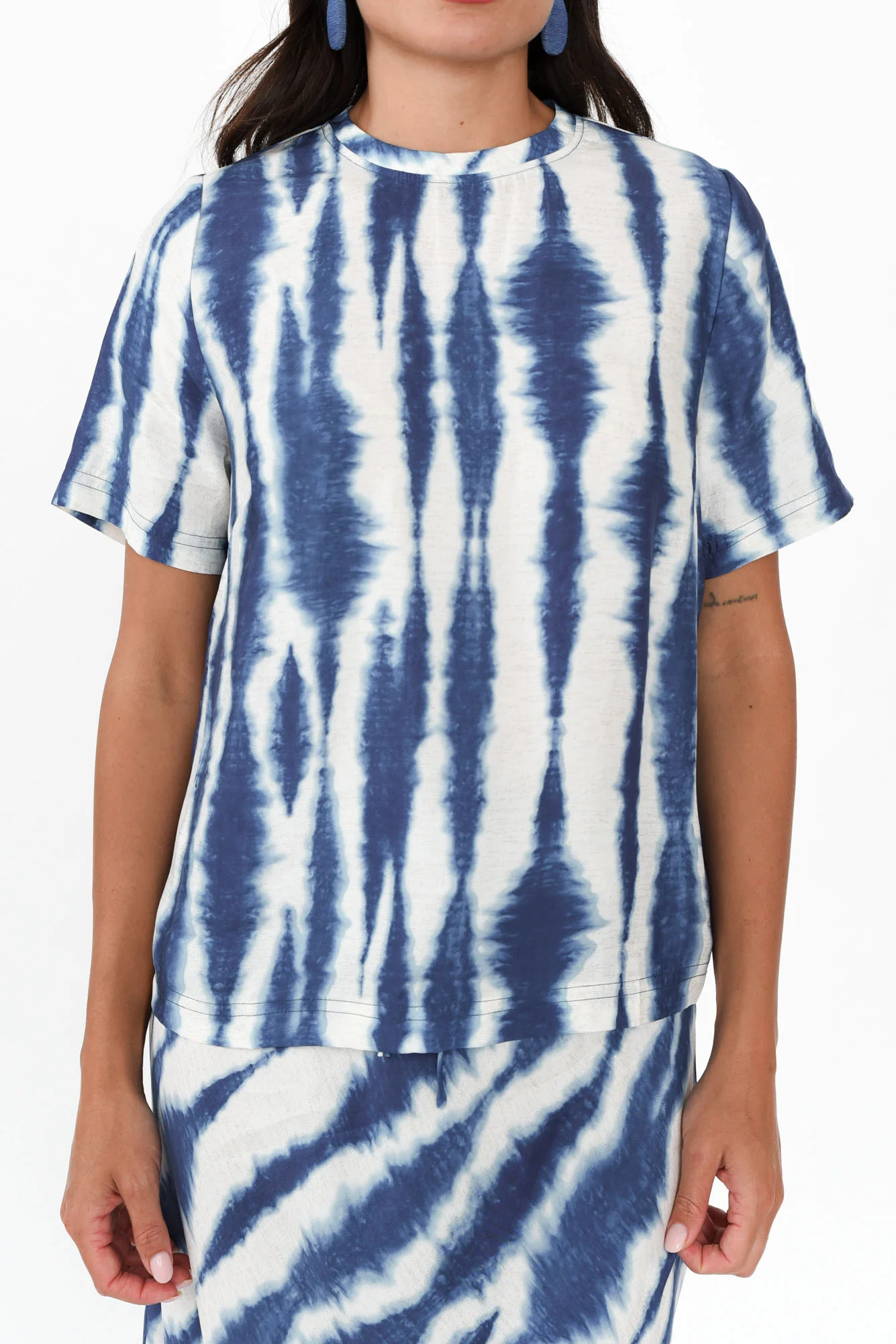 Arden Blue Tie Dye Cupro Top