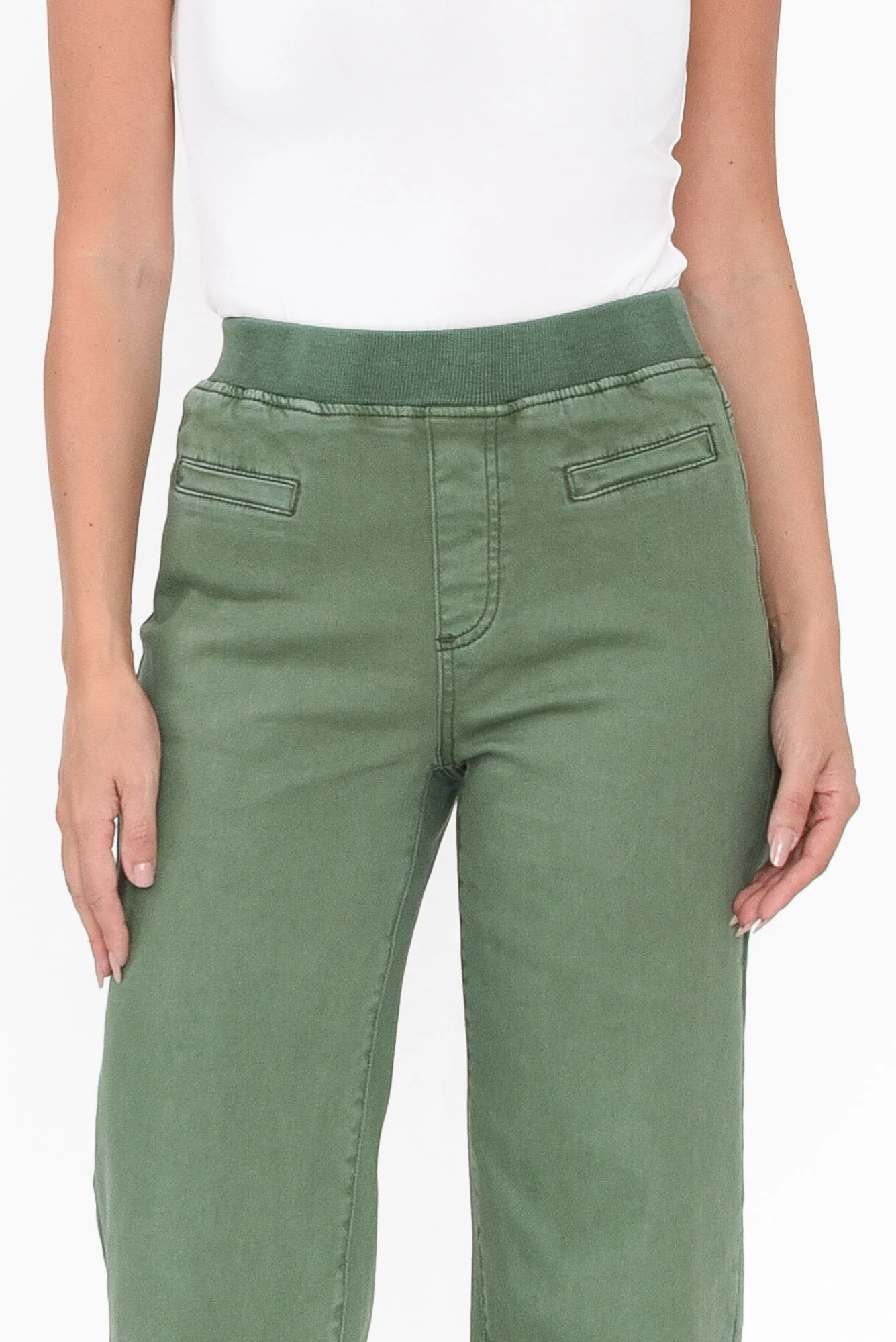 Maddy Khaki Wide Leg Jeans