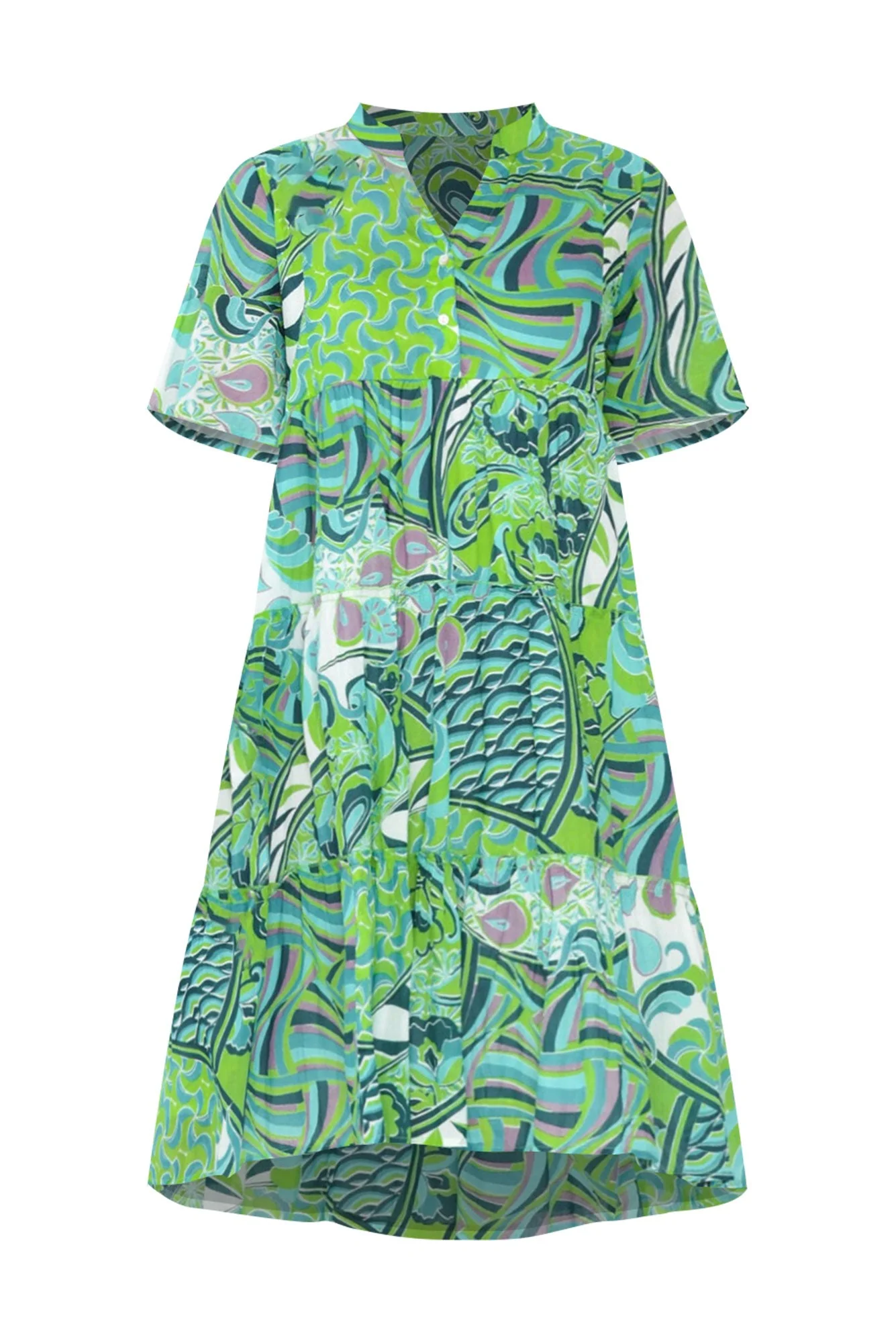 Eva Green Wave Cotton Dress