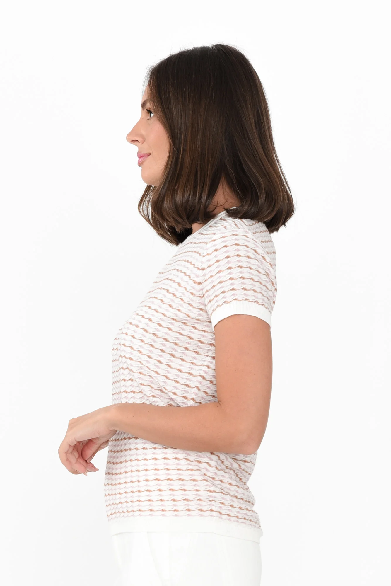 Ziggy Pink Stripe Cotton Knit Tee