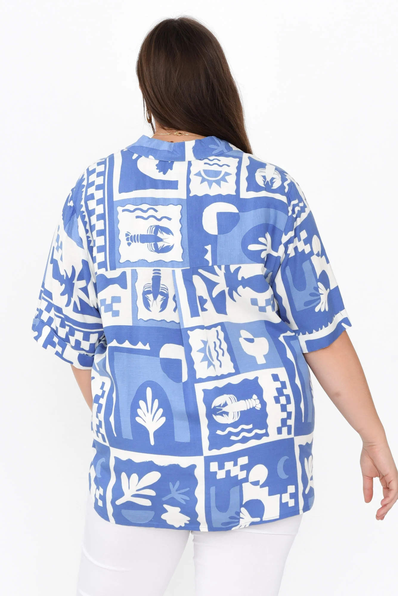 Holiday Blue Seaside Linen Blend Shirt