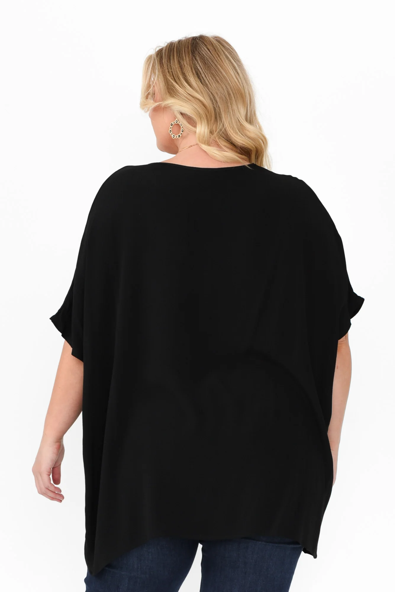 Mali Black Drape Top