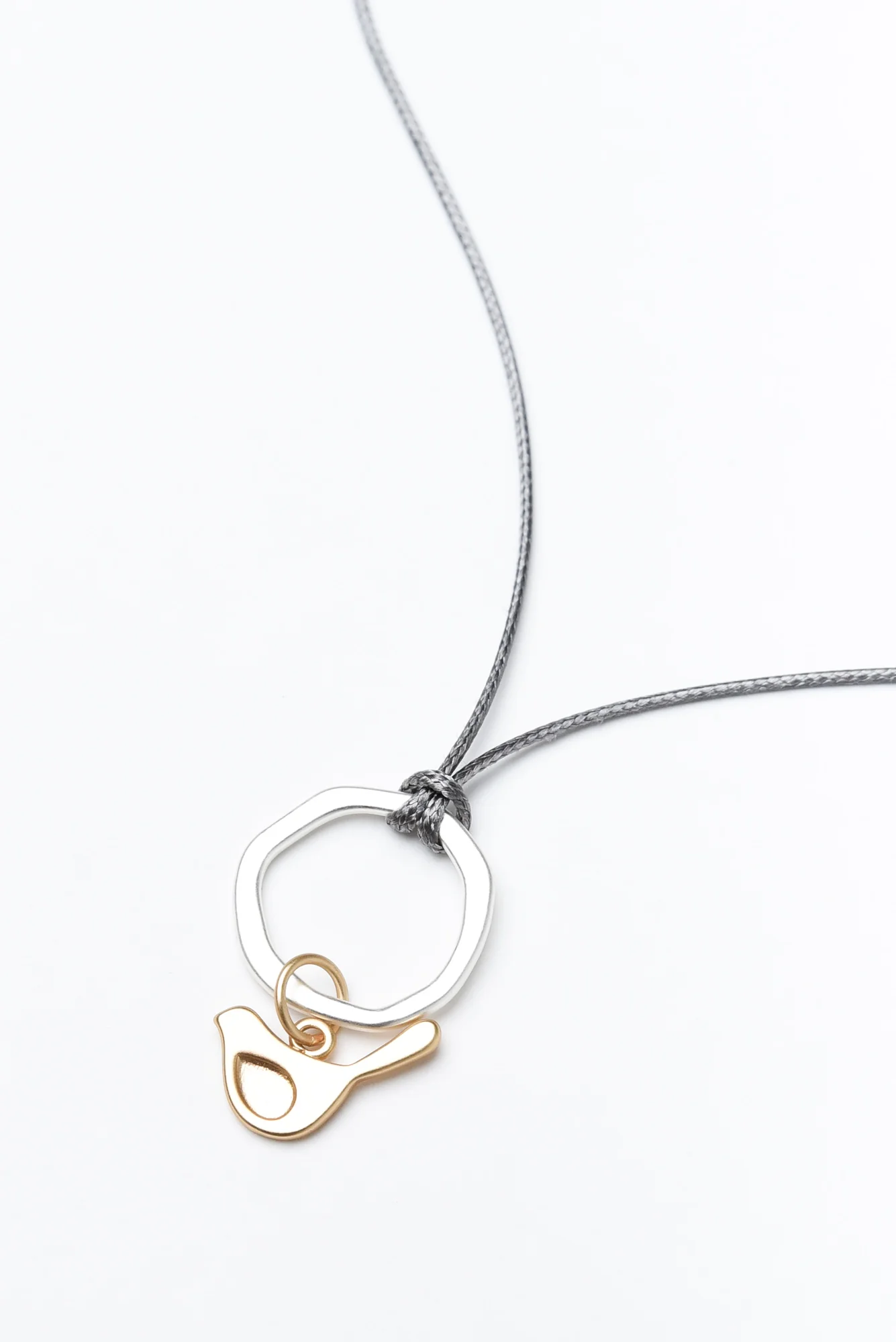 Sofia Silver Bird Cord Necklace