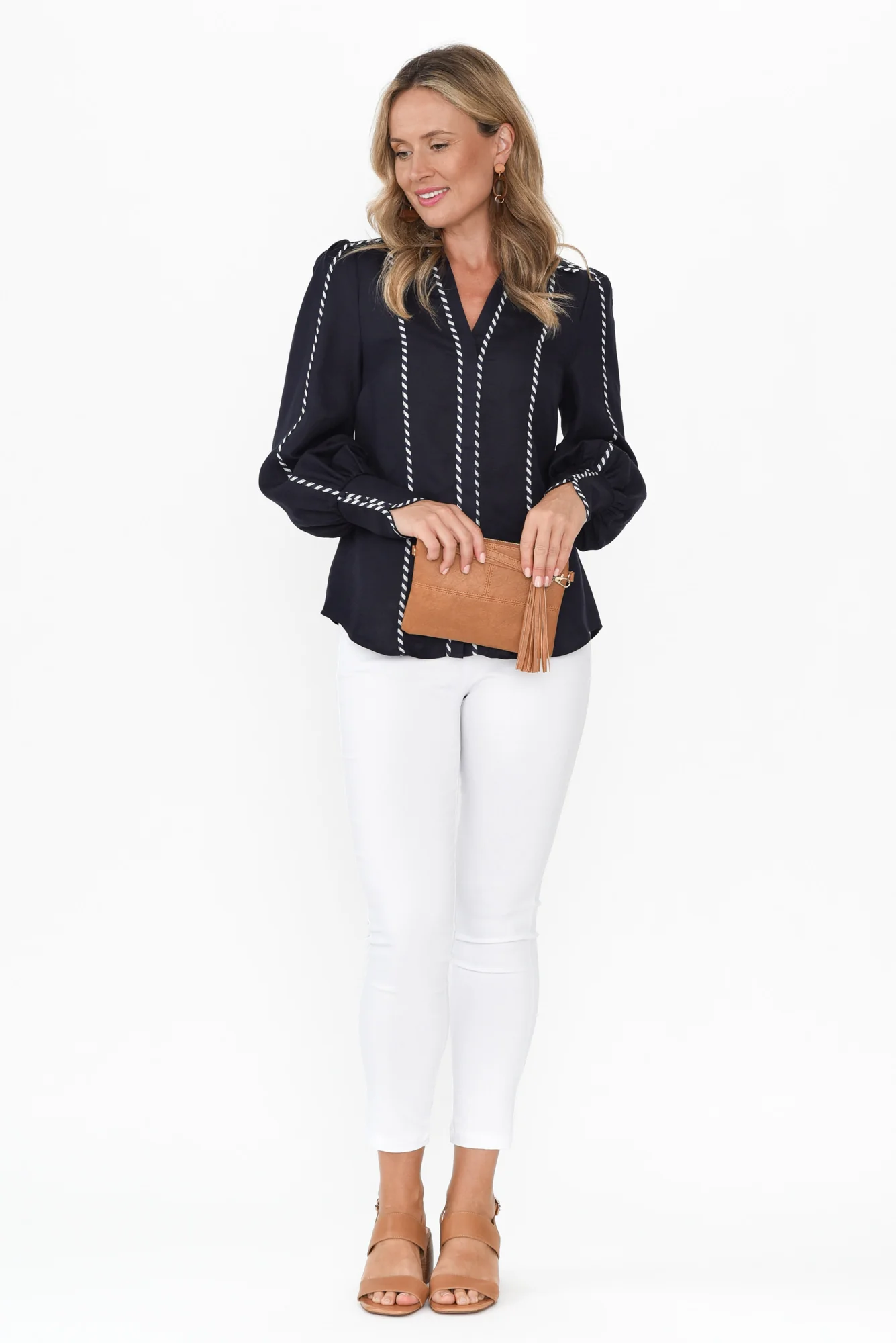 Pisces Navy Ink Linen Blend Shirt