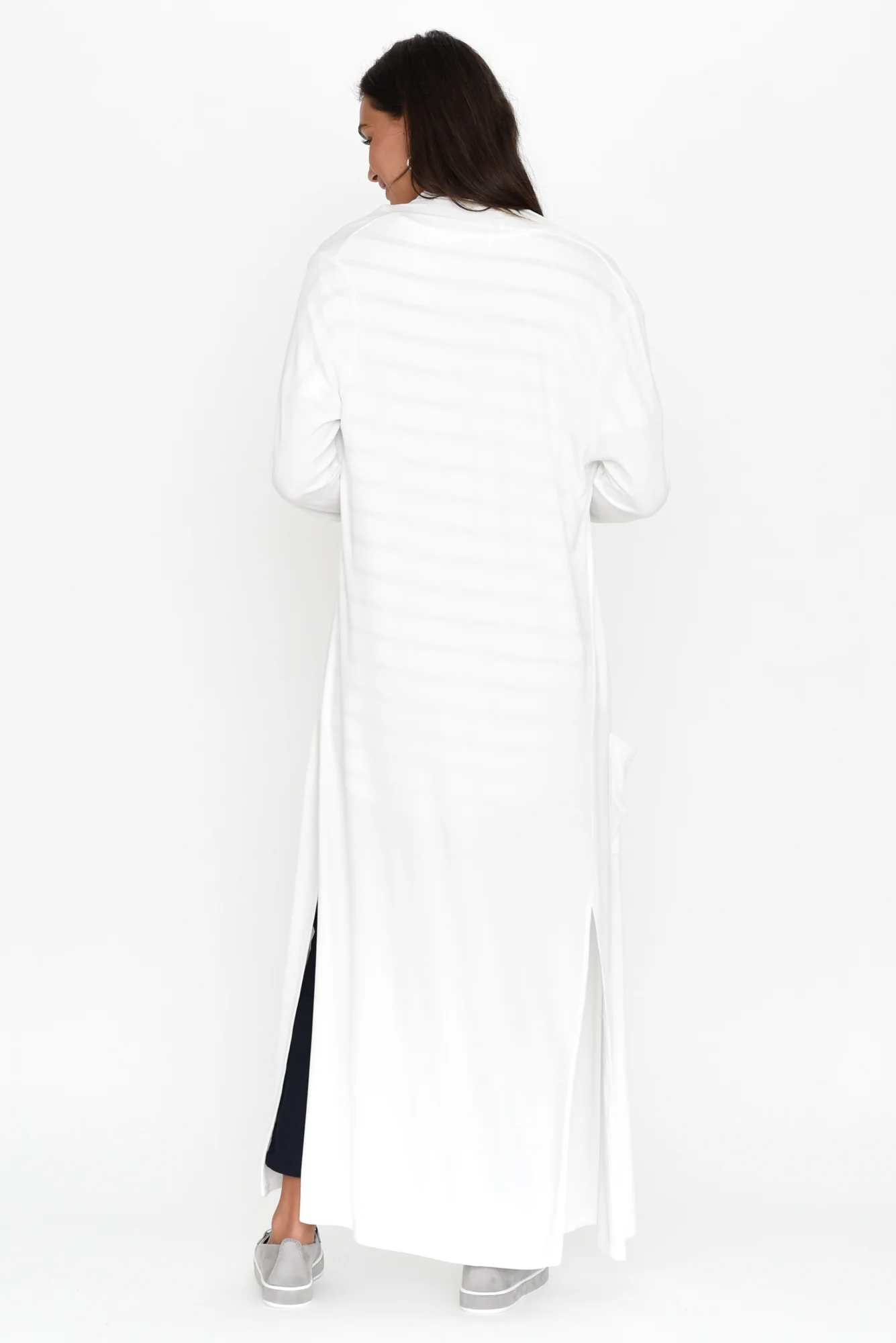 Farren Cream Bamboo Ribbed Pocket Cardigan