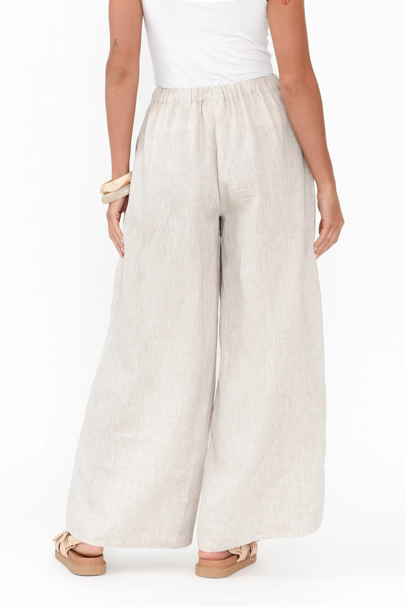 Jimmie Natural Linen Tie Pants