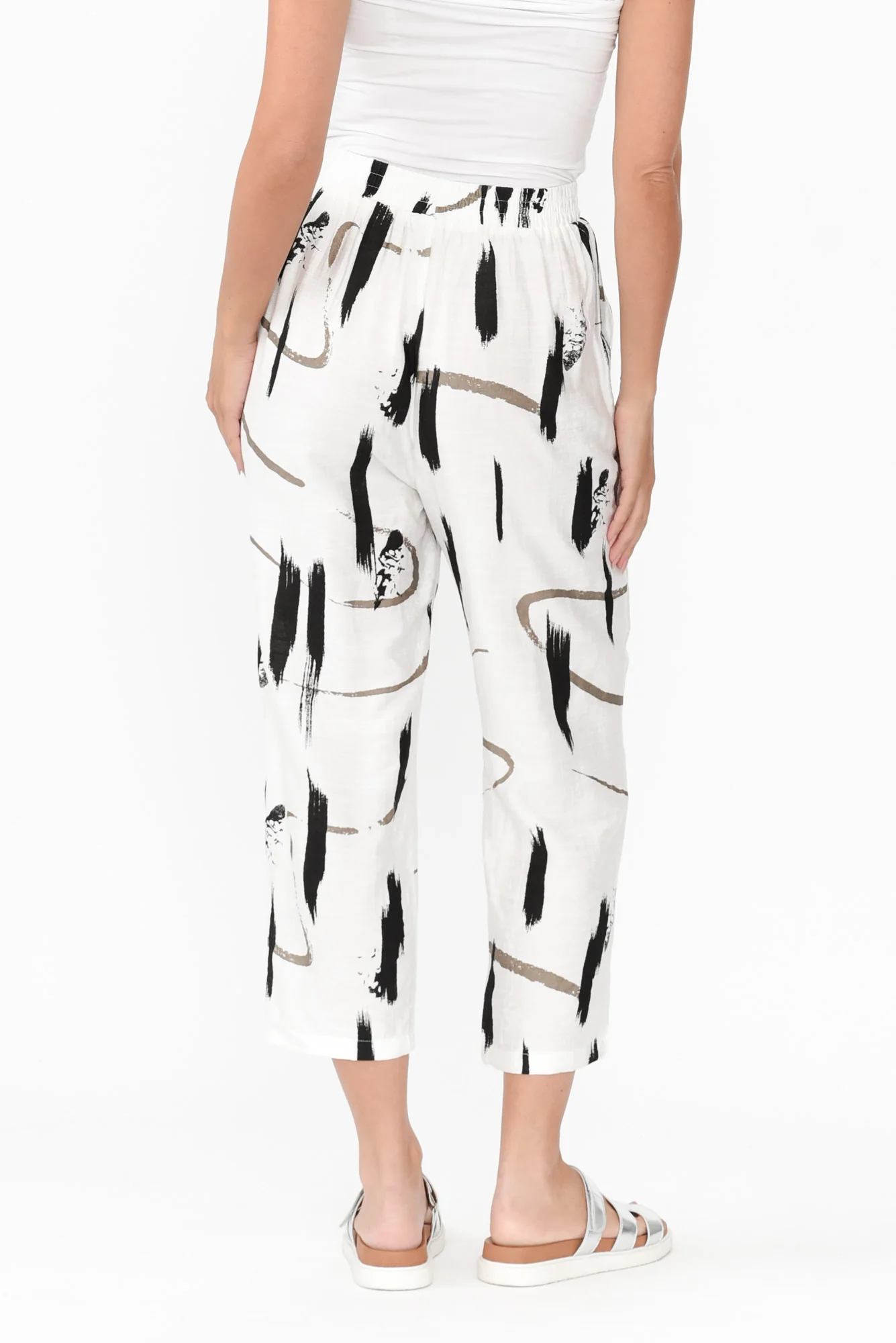Mahala White Dash Pocket Pants