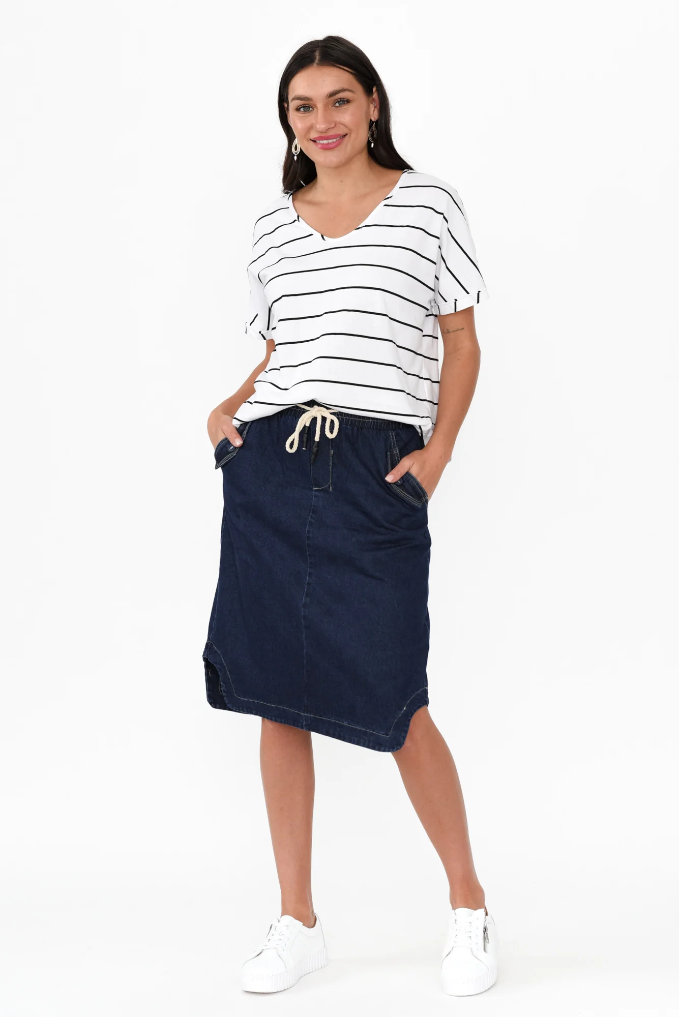 Desiree Blue Denim Pocket Skirt
