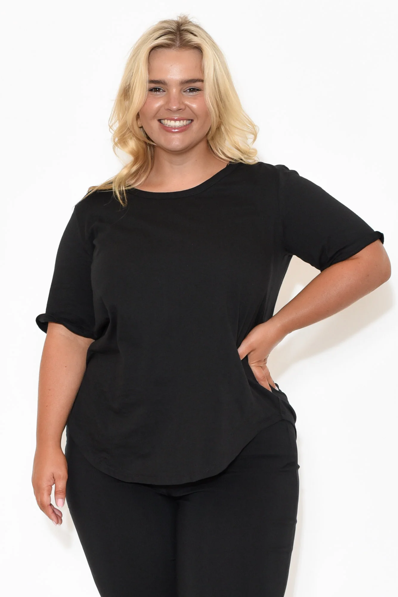 Ariana Black Cotton Tee