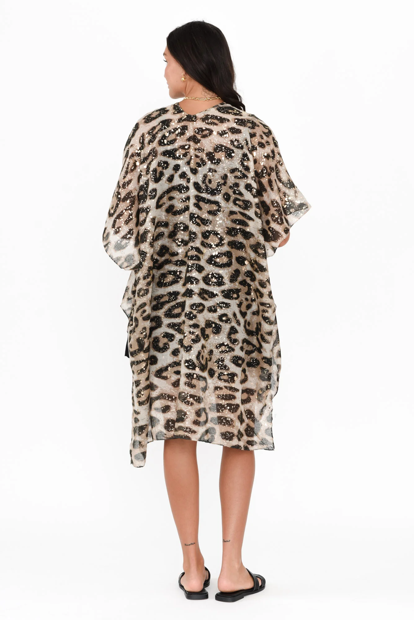 Shontay Beige Leopard Kimono
