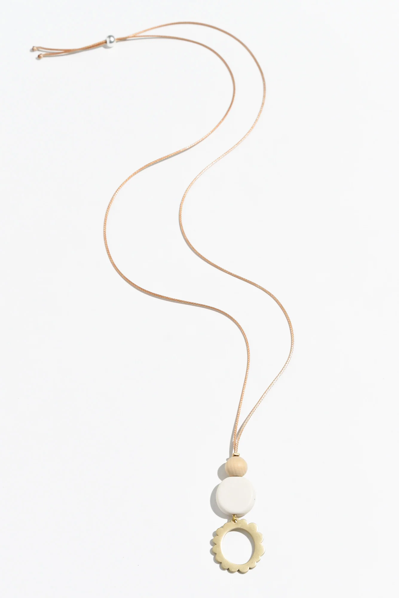 Etna Gold Beaded Pendant Necklace