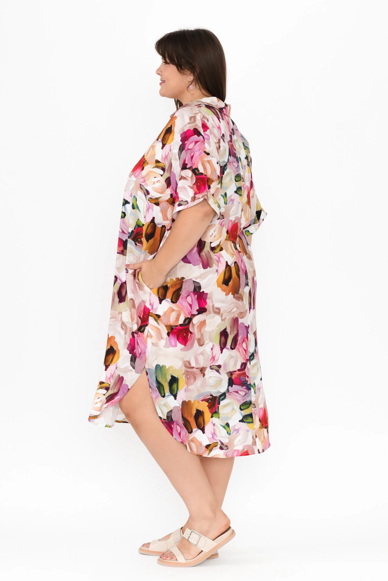 Kazi Purple Floral Shirt Dress