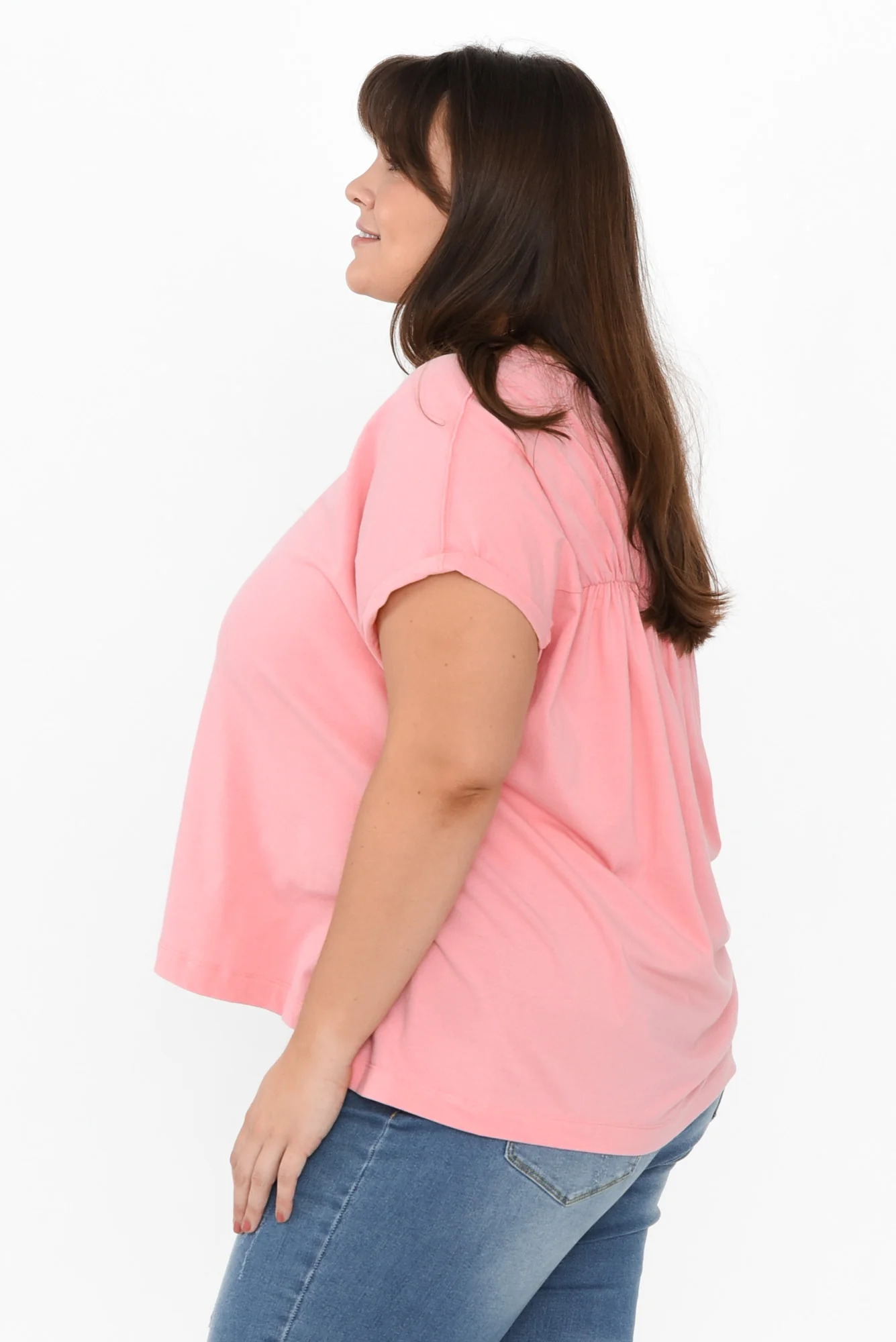 Anabeth Pink Cotton Swing Top