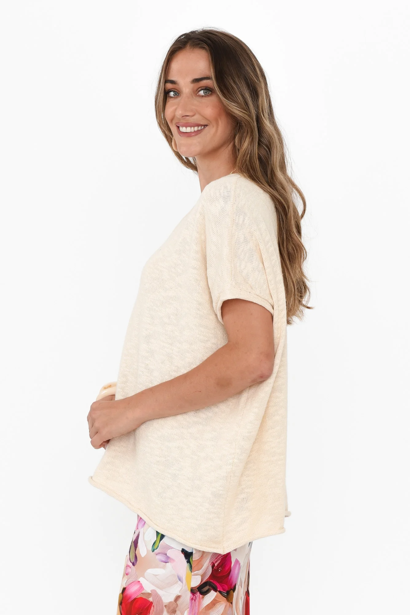 Saxon Cream Oversized Knit Top