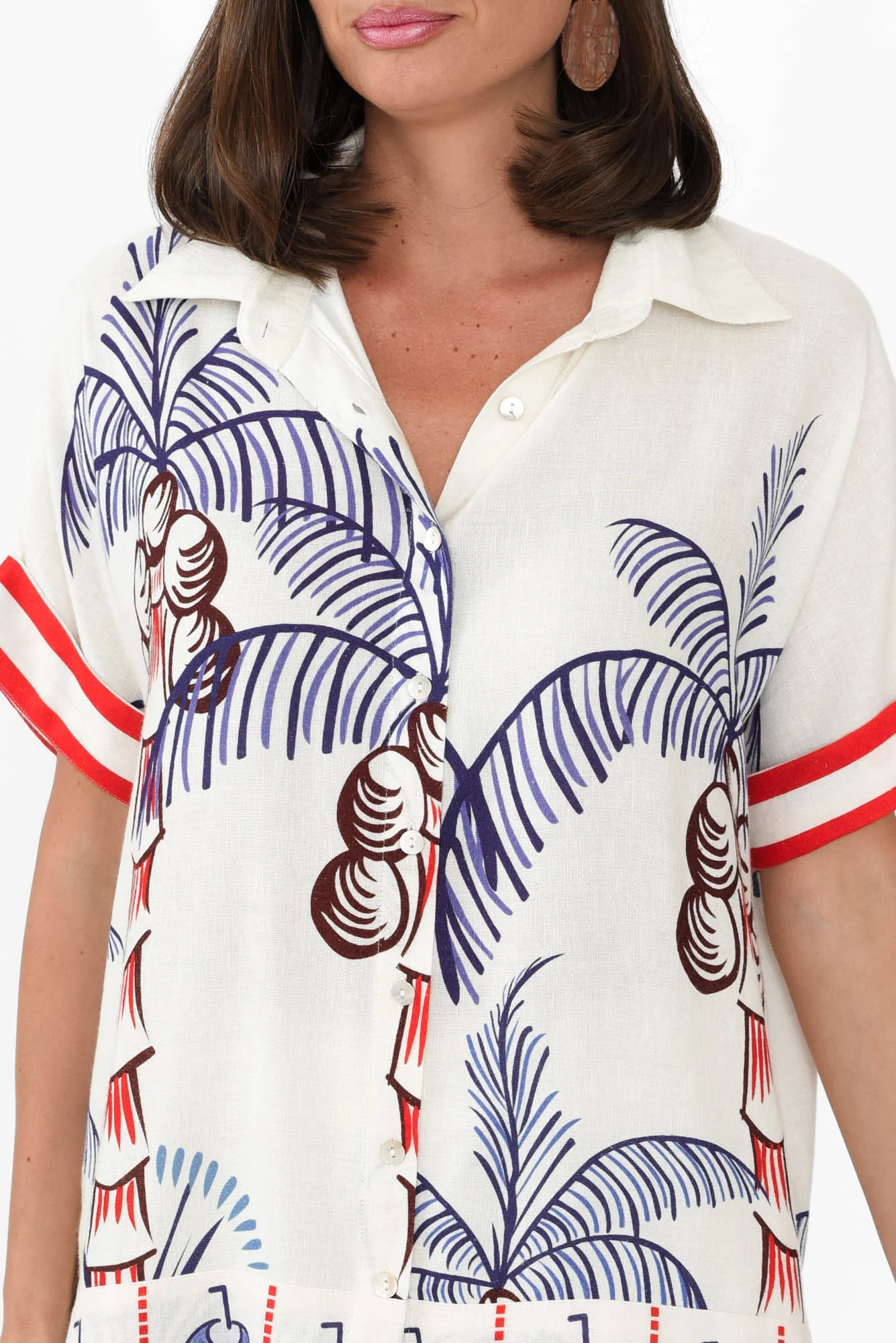 Ali Cream Island Collared Shirt