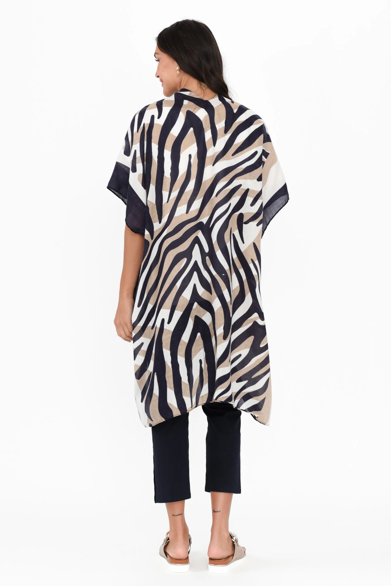 Shontay Black Zebra Kimono