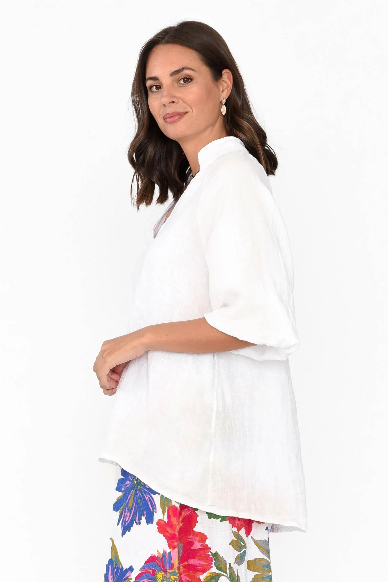 Hiram White Linen Top