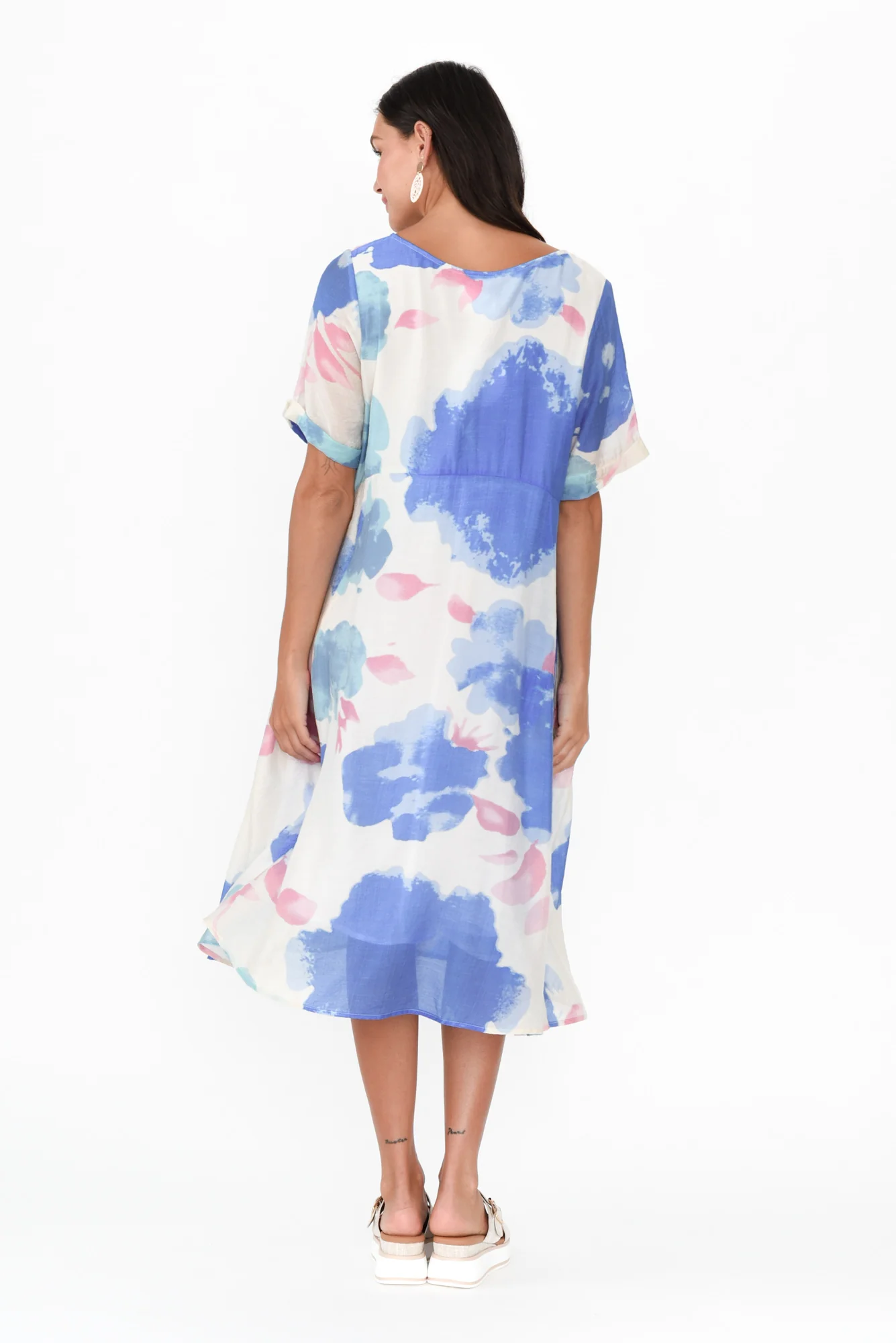 Sora Blue Floral Crescent Dress