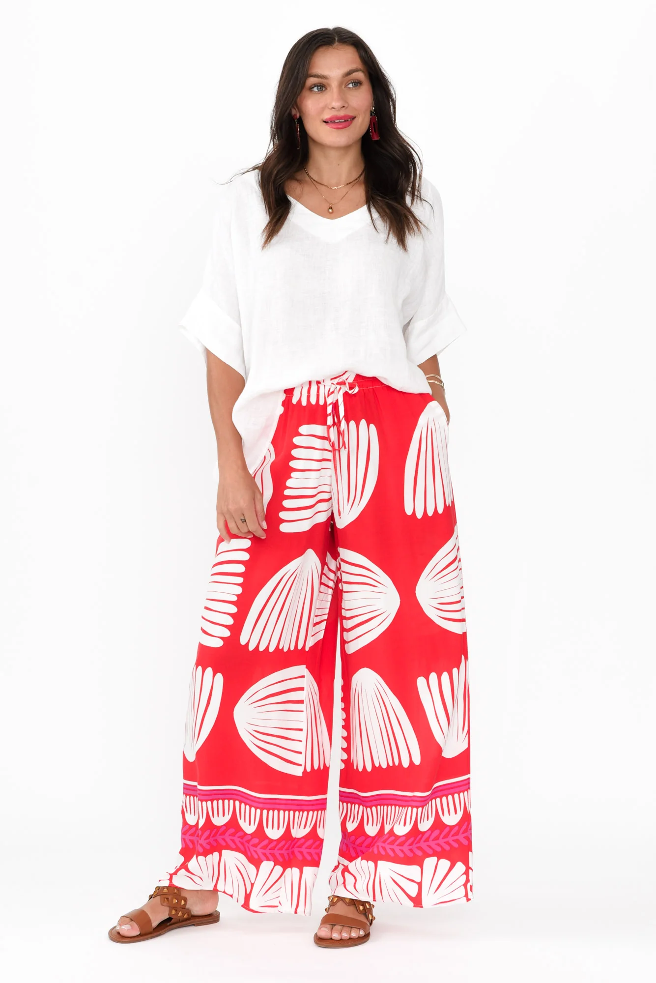 Olinda Red Shell Drawstring Pants