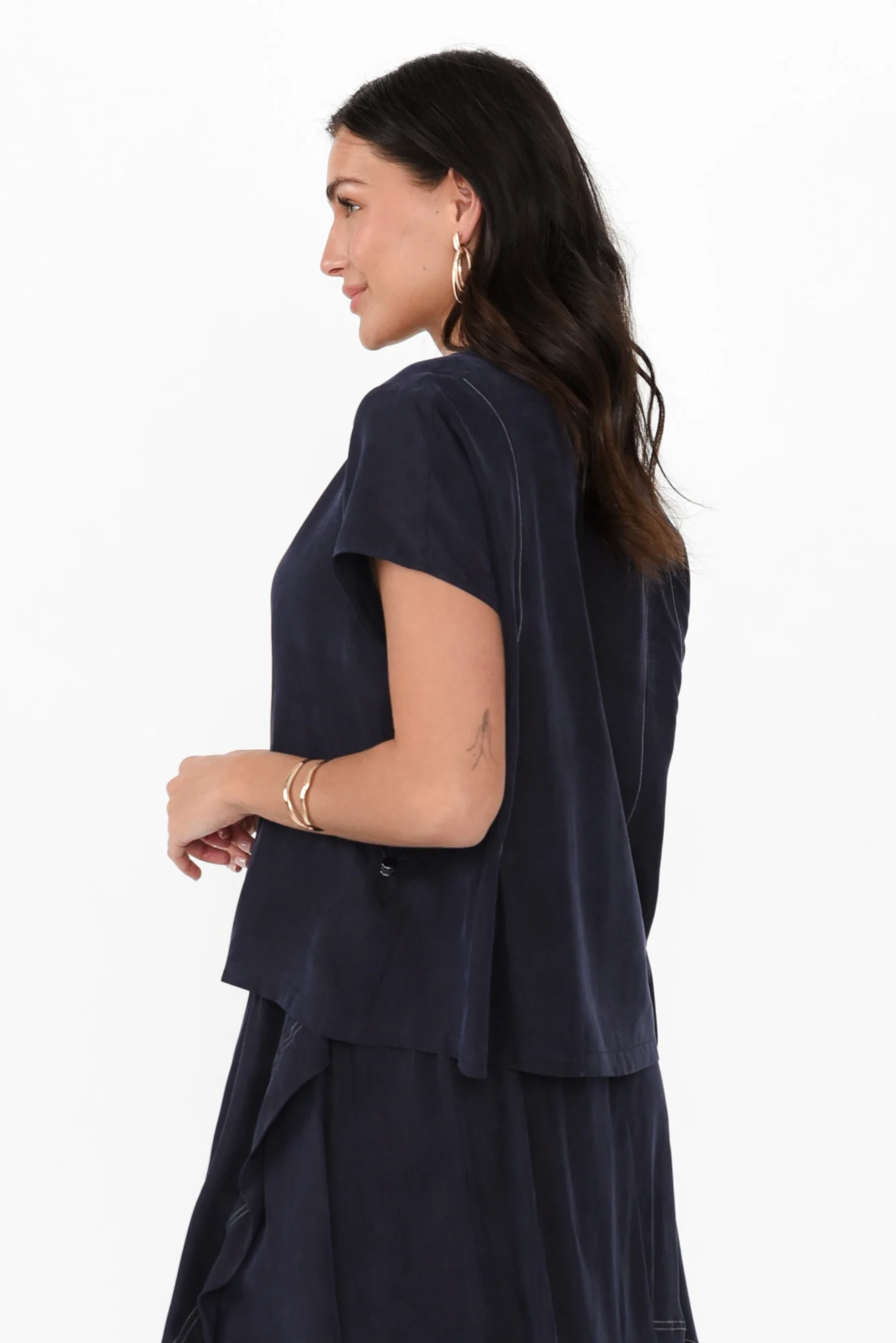 Vault Navy Cupro Reversible Top
